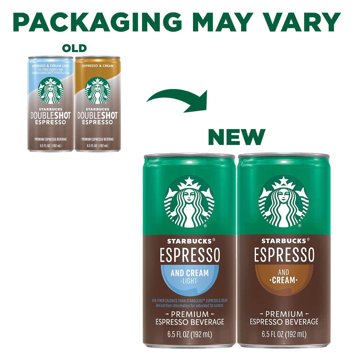 Starbucks Ready to Drink Coffee, Espresso & Cream Light , 6.5oz Cans