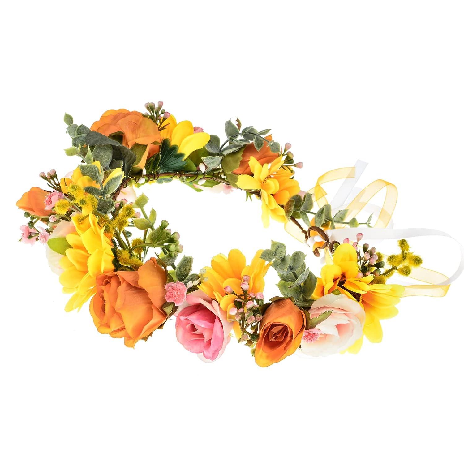 DreamLily Woodland Wedding Daisy Flower Crown Boho Sunflower Hair