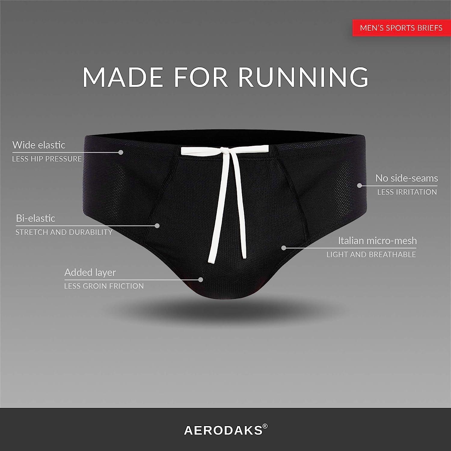 AERODAKS Men's Micro-Mesh Briefs for Sports/Running. Made in Australia. 32