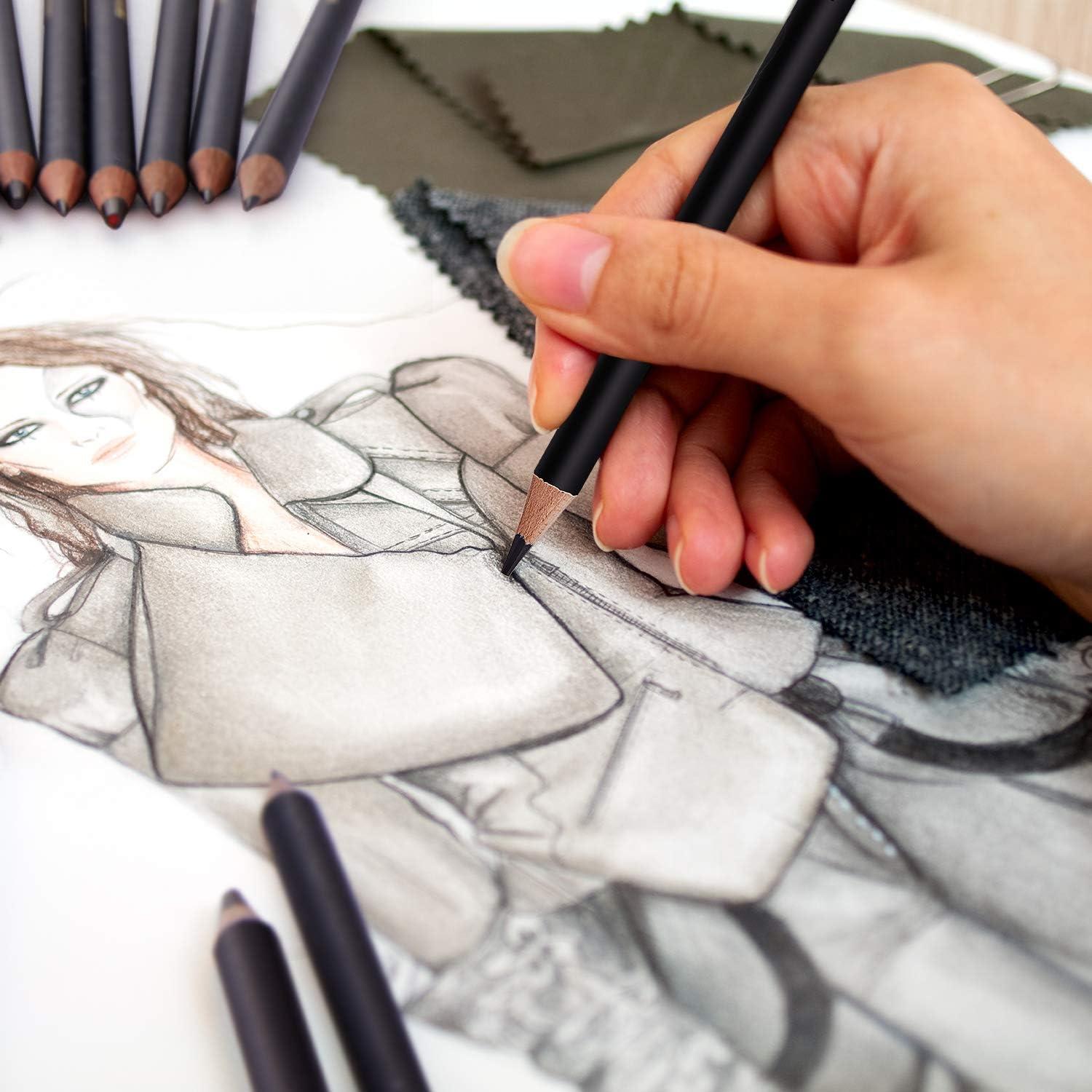MARKART Professional Drawing Sketching Pencil Set - 14 Pieces Art Drawing Graphite Pencils(12B - 4H) Ideal for Drawing Art Sketching Shading Artist PE
