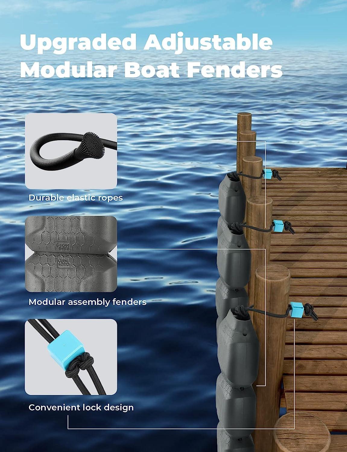 kemimoto Boat Fenders, Boat Bumpers for Docking with Rope, Upgraded  Adjustable Modular Fenders, Boat Fenders for Docking with Rope, Boat  Accessories for Bass Boat, Jon Boats, Dock, etc 3 Blocks