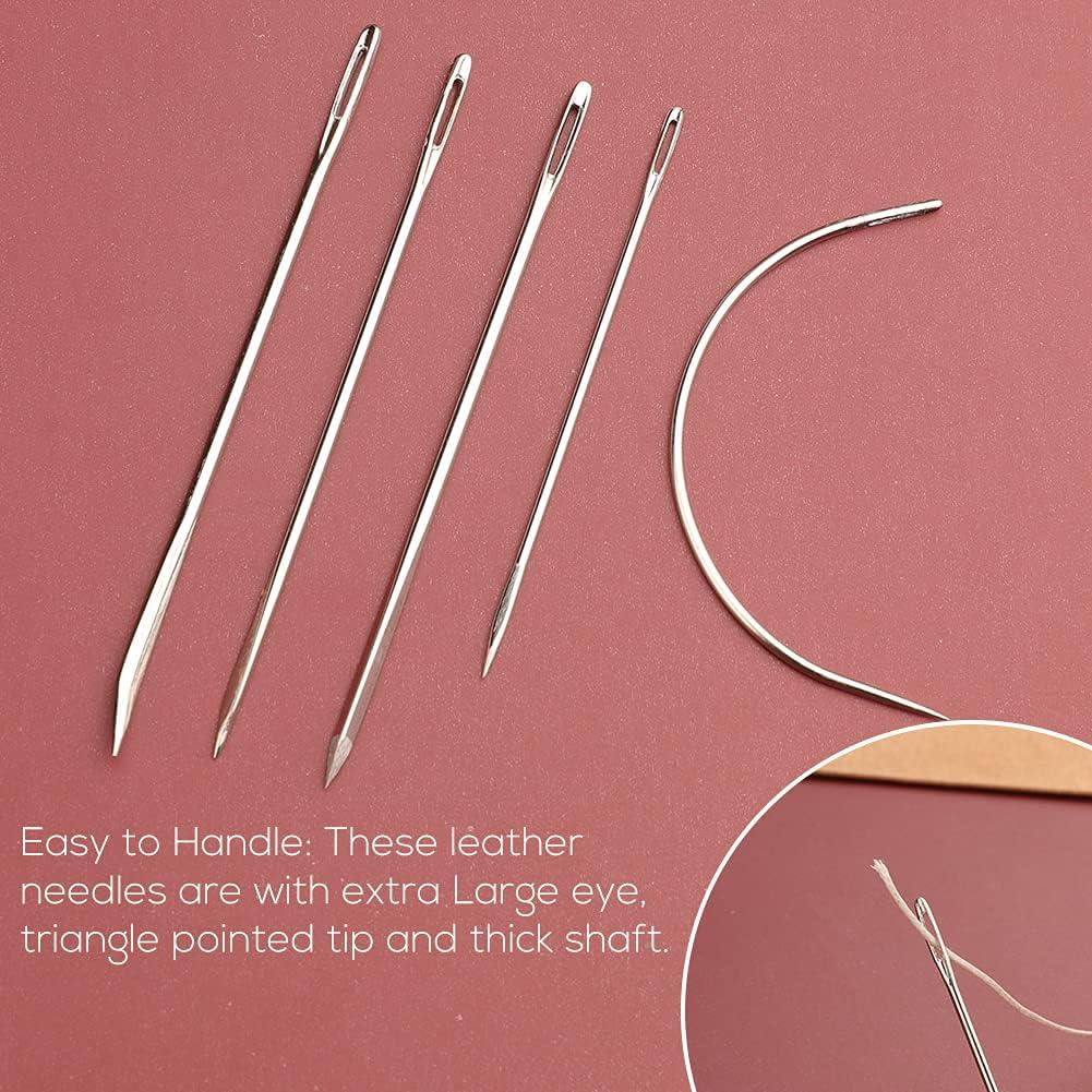 UOOU 12 Pcs Heavy Duty Sewing Needles Kit Includes Triangular Needle