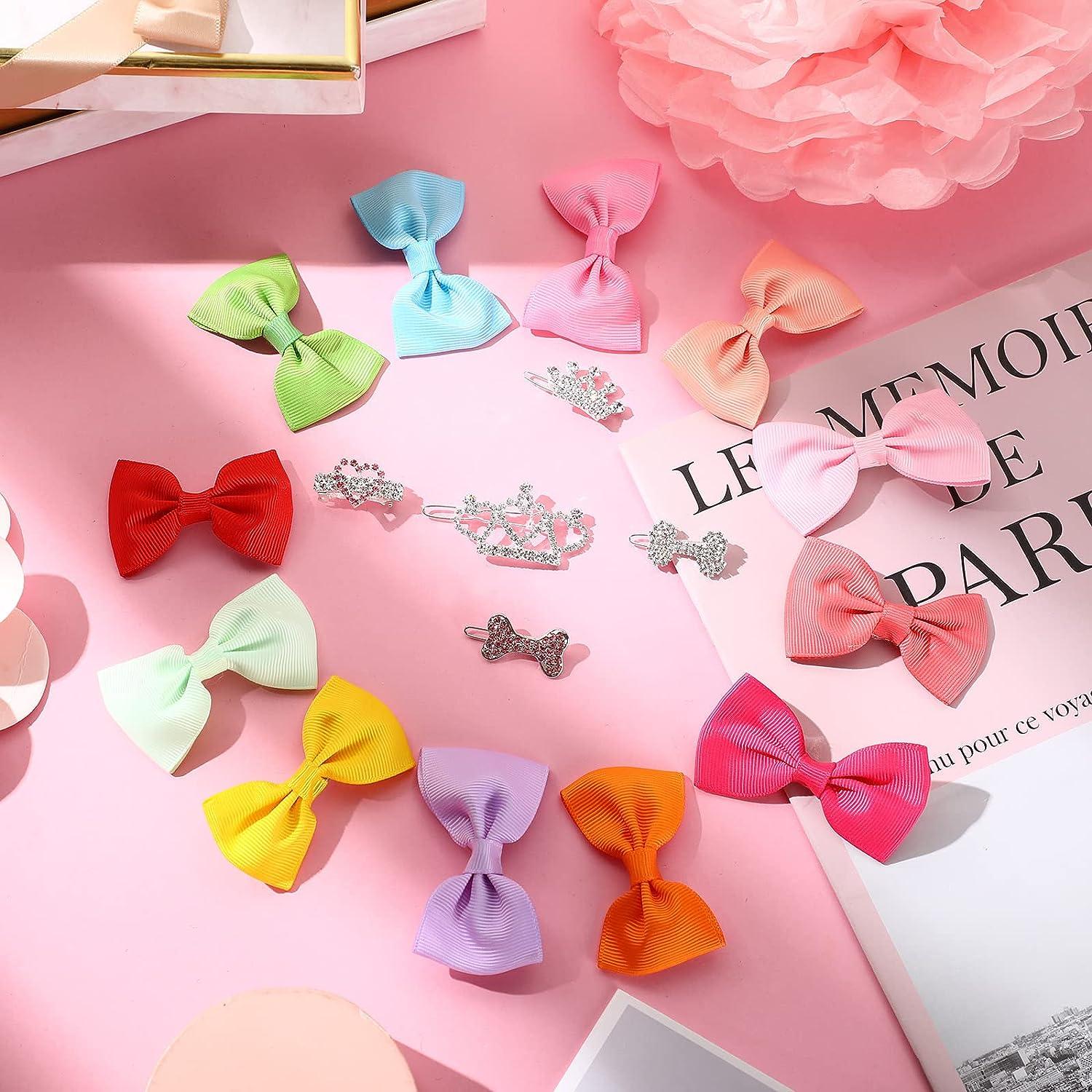 S Bows For Dogs DORUI Dog Bows, Cute Hair Pearl Bowknot With Rubber Bands Handmade For Puppy Yorkie Grooming Hair Accessories & Varies Patterns Topknot Dog Bow Tie Hair Bow