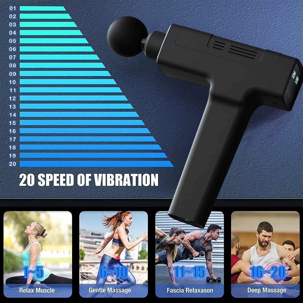 Handheld Electric Massage Gun - Deep Tissue Muscle Massager with 10 Heads &  20 Speeds | Buy Now with Express International Delivery | GoSupps.com