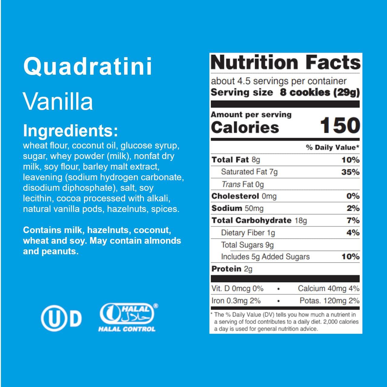 Loacker Quadratini Vanilla bitesize Wafer Cookies SMALL Pack of 6