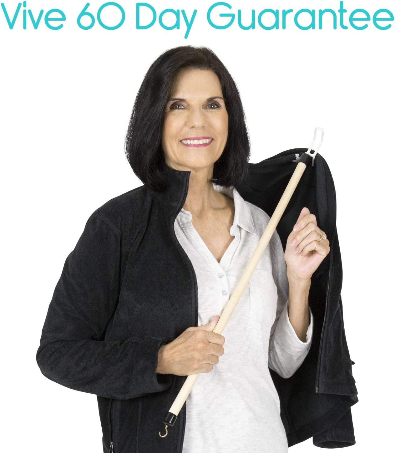 Vive Dressing Stick with Zipper Puller (27 Inch) Sock Remover Tool