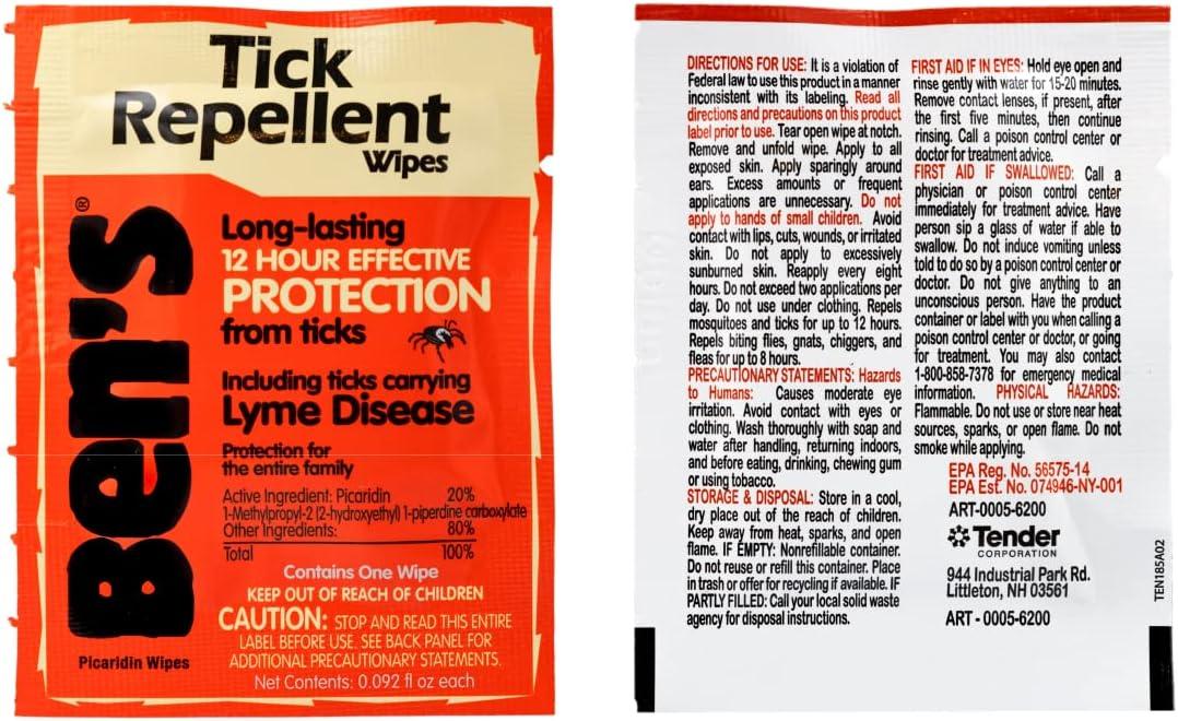 Ben's Tick and Insect Repellent Wipes