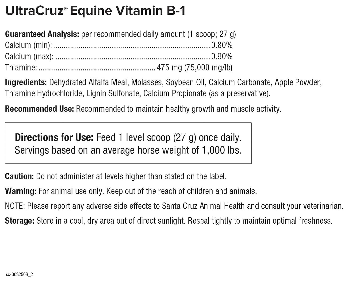 UltraCruz Equine Vitamin B1 Supplement for Horses, 2.5 lb, Pellet (40