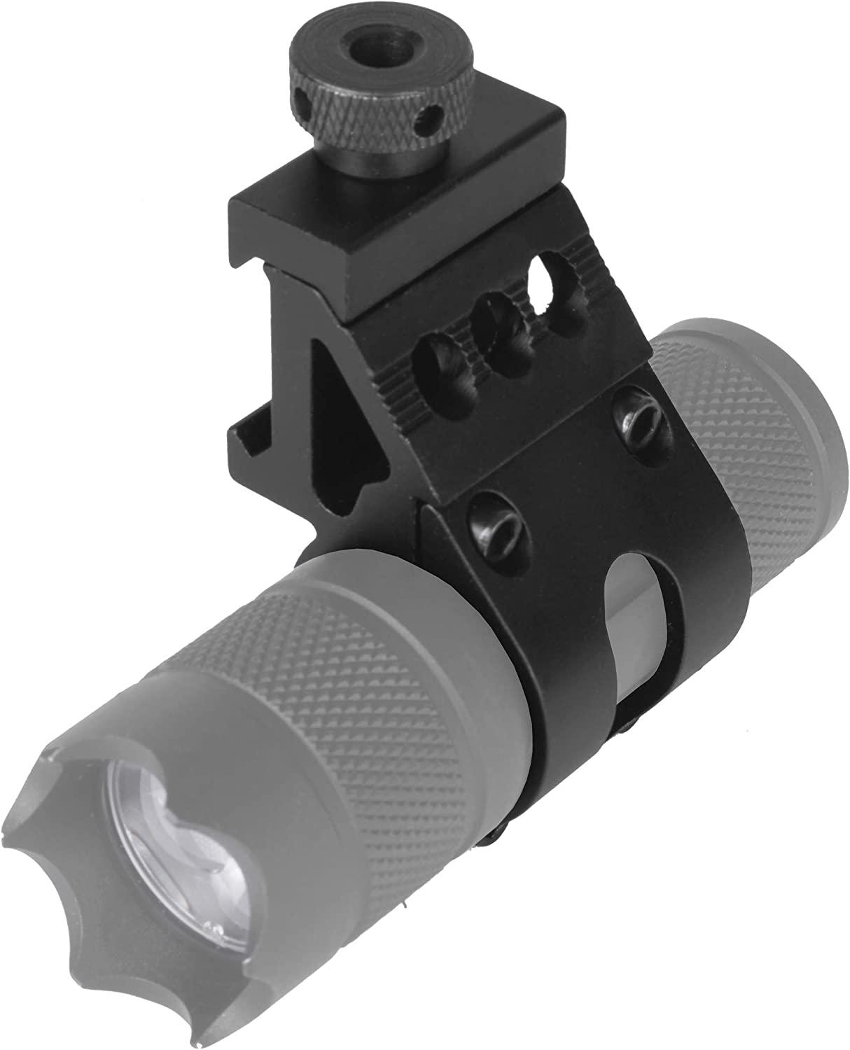 Monstrum Tactical 1" Offset Picatinny Rail Mount For Flashlights (Lightweight Aluminum)