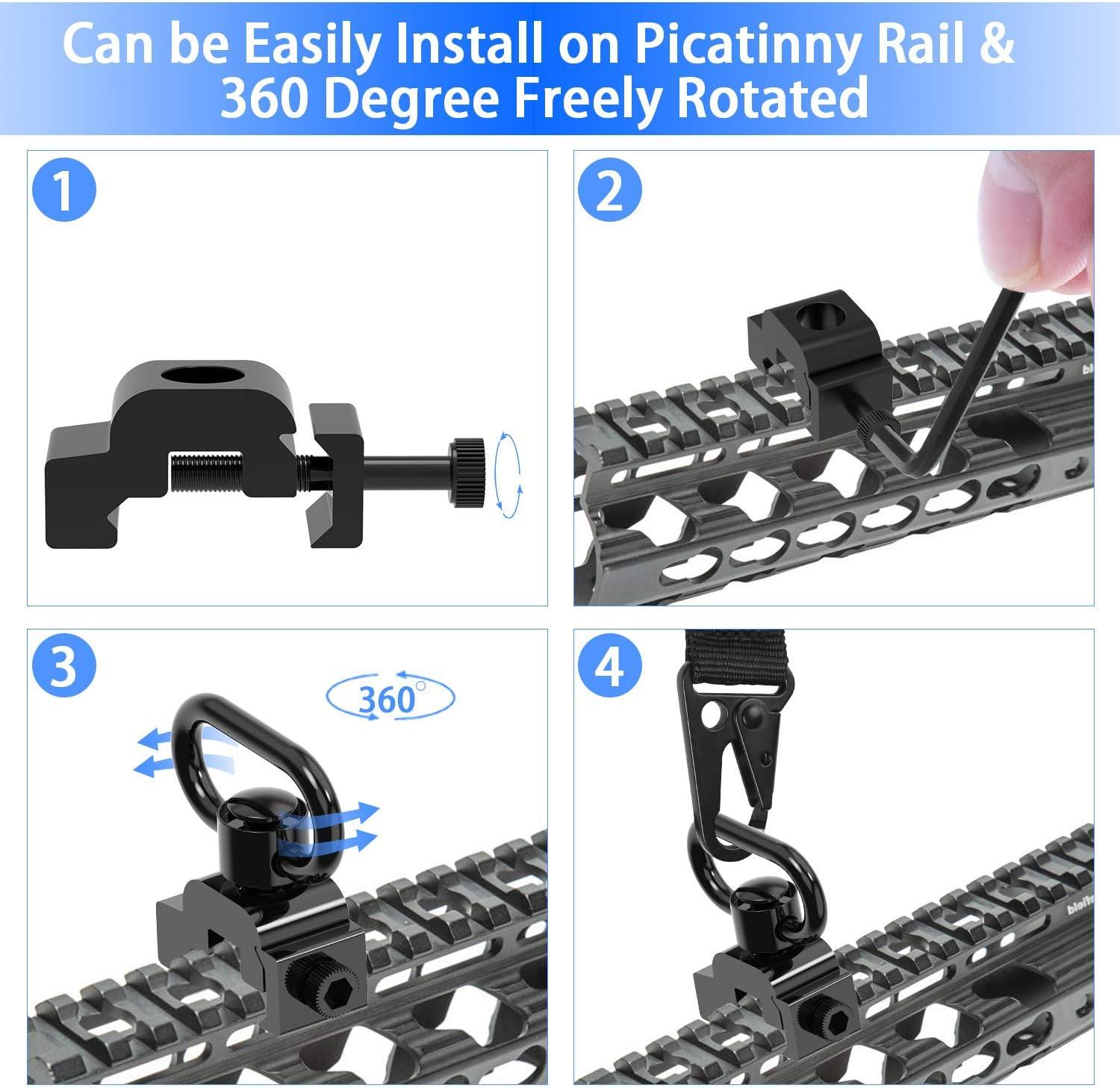 Anelli Girella Per Cintura Fucile - 2 Pezzi Rilascio Rapido QD 1.25 Pollici - Foto 6