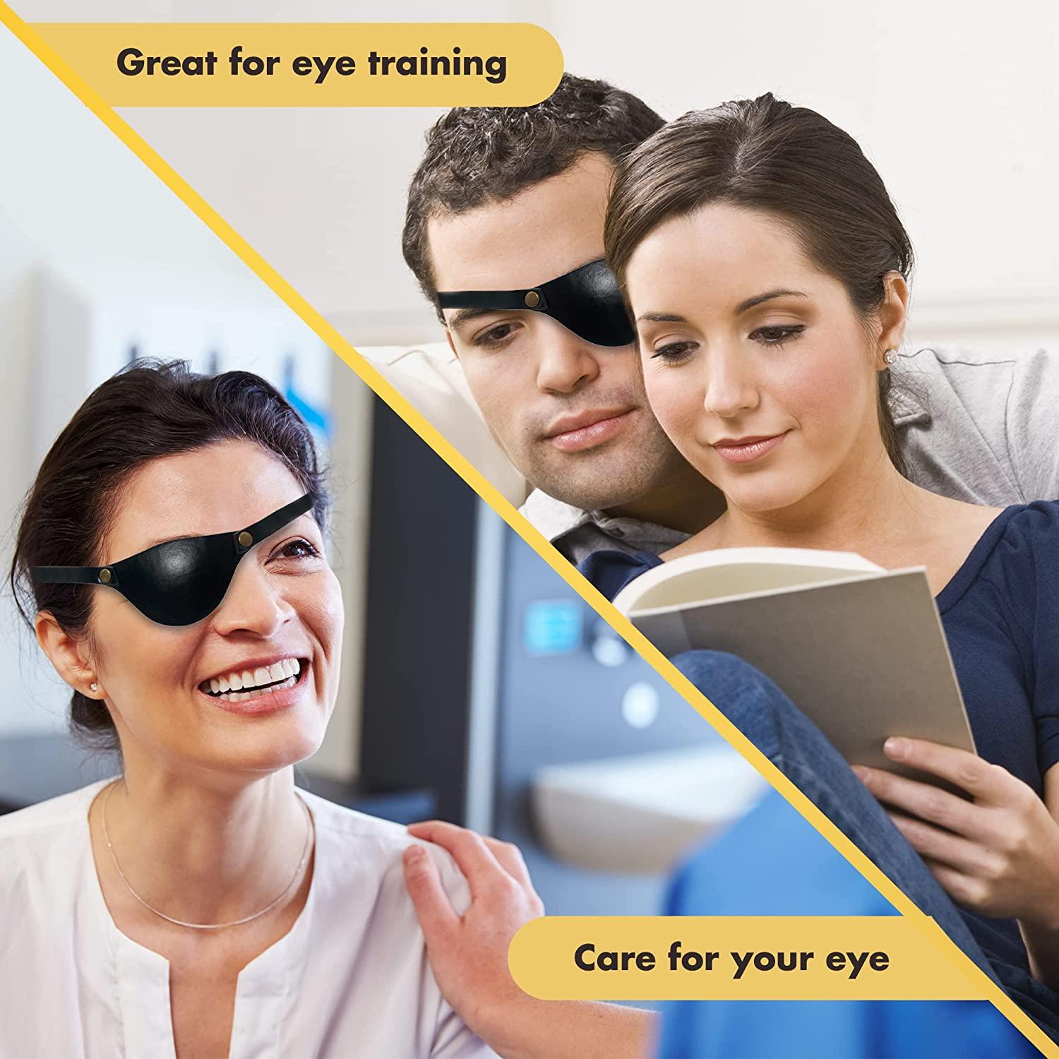 Eye Patches for Adults Right and Left Eyes Black Adult Leather