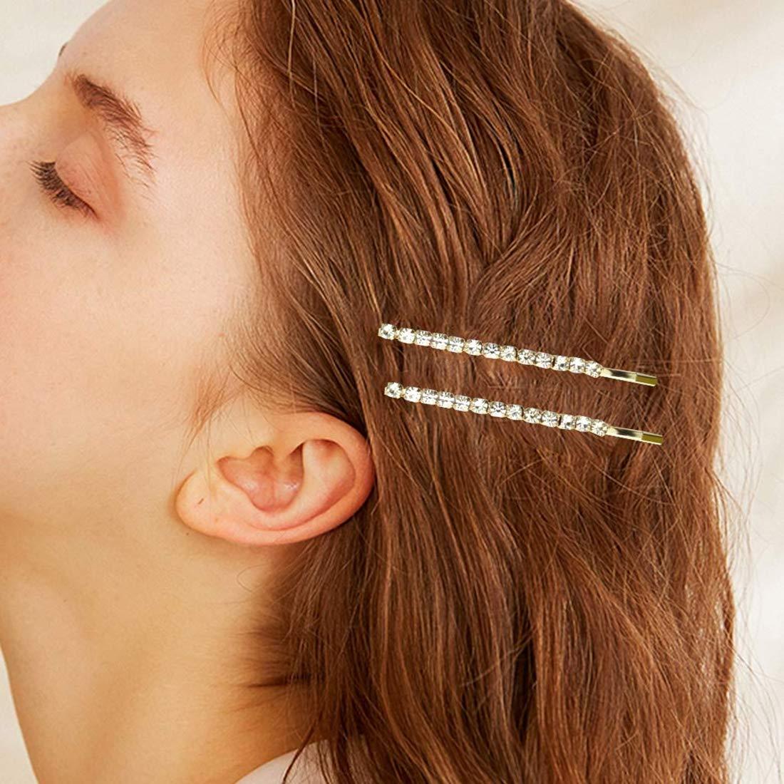 16 Pieces Bling Rhinestone Letter Hair Clips Word Hairpins Crystal