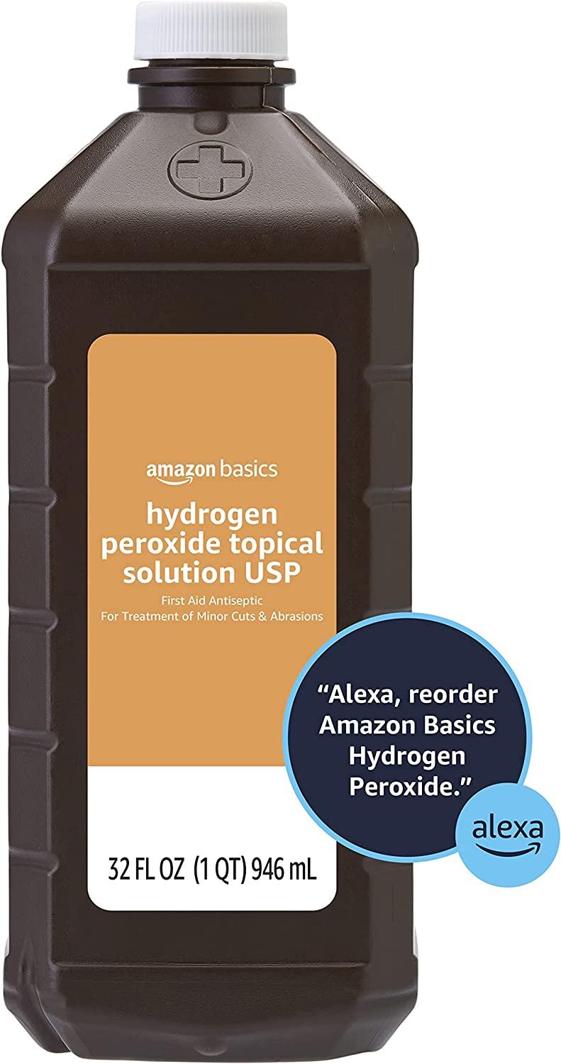 Amazon Basics Hydrogen Peroxide Topical Solution USP, 32 fluid ounce