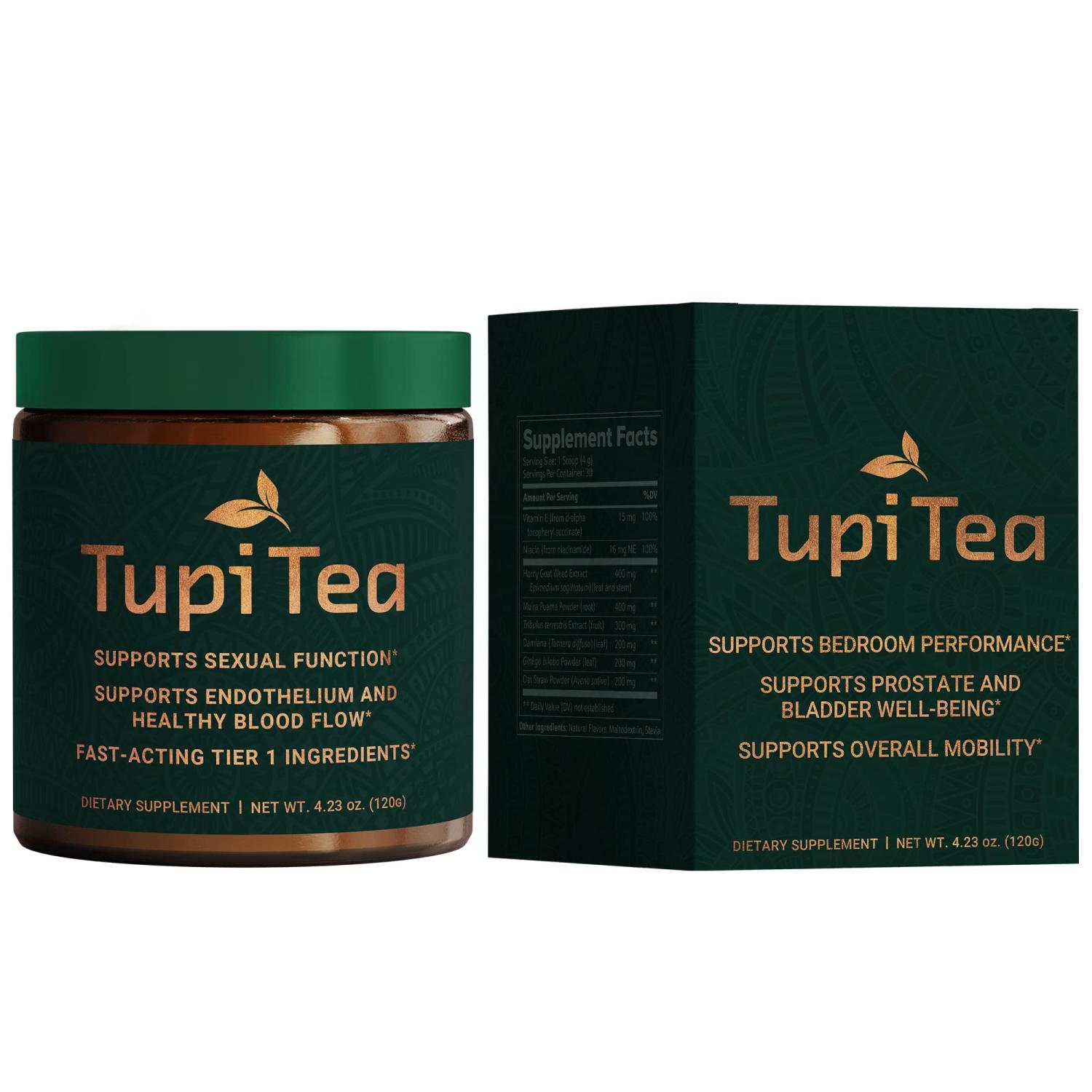 Tupi Tea Horny Goat Extract, Maca Root, Tribulus Terrestris and Muira