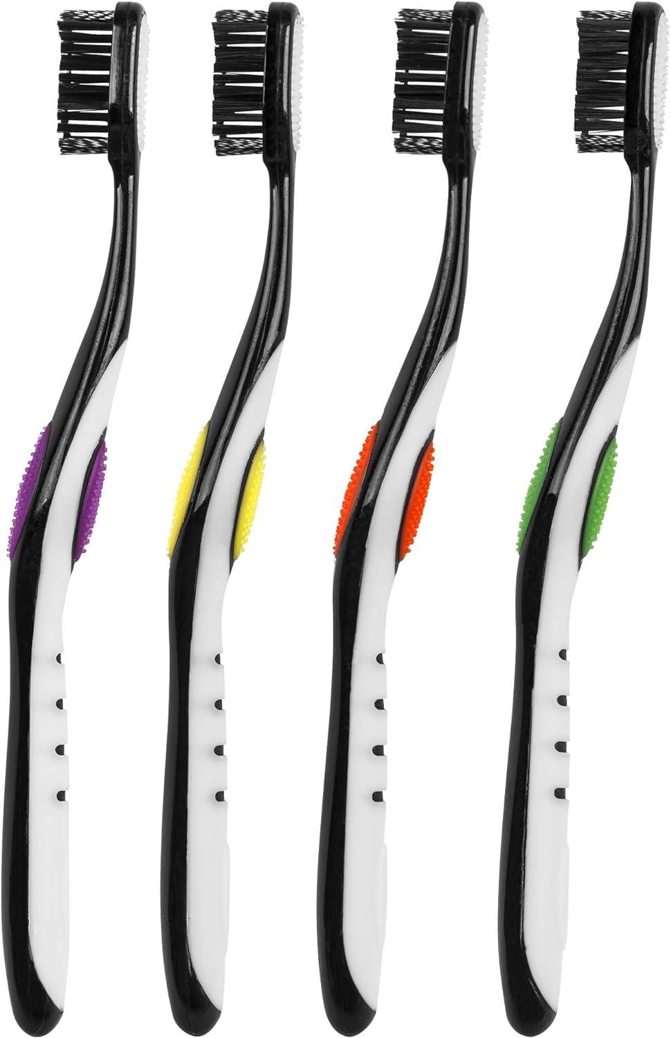 RM Charcoal Whitening Soft Brushes 4ct + 80 Count Floss Picks Oral