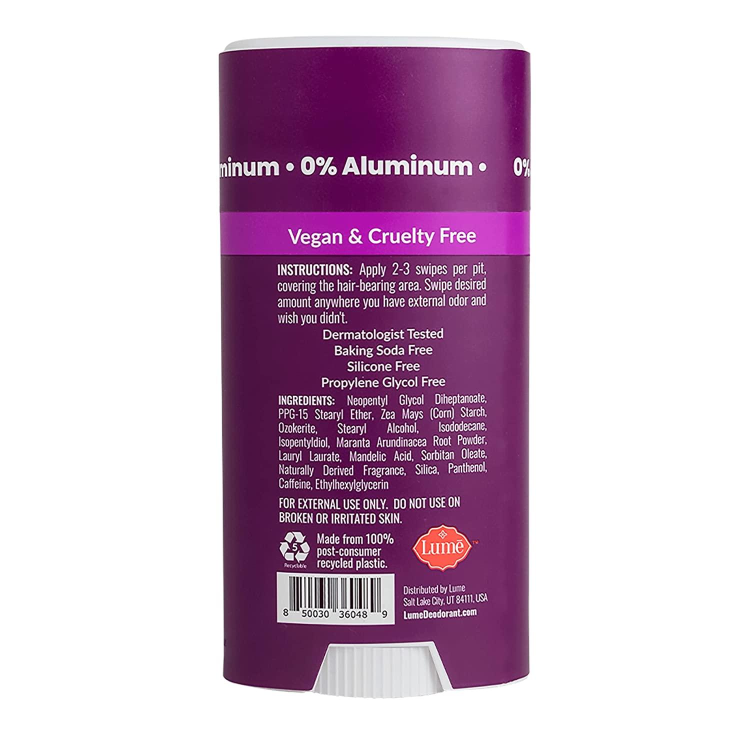 Lume Natural Solid Deodorant Stick Whole Body Deodorant Aluminum