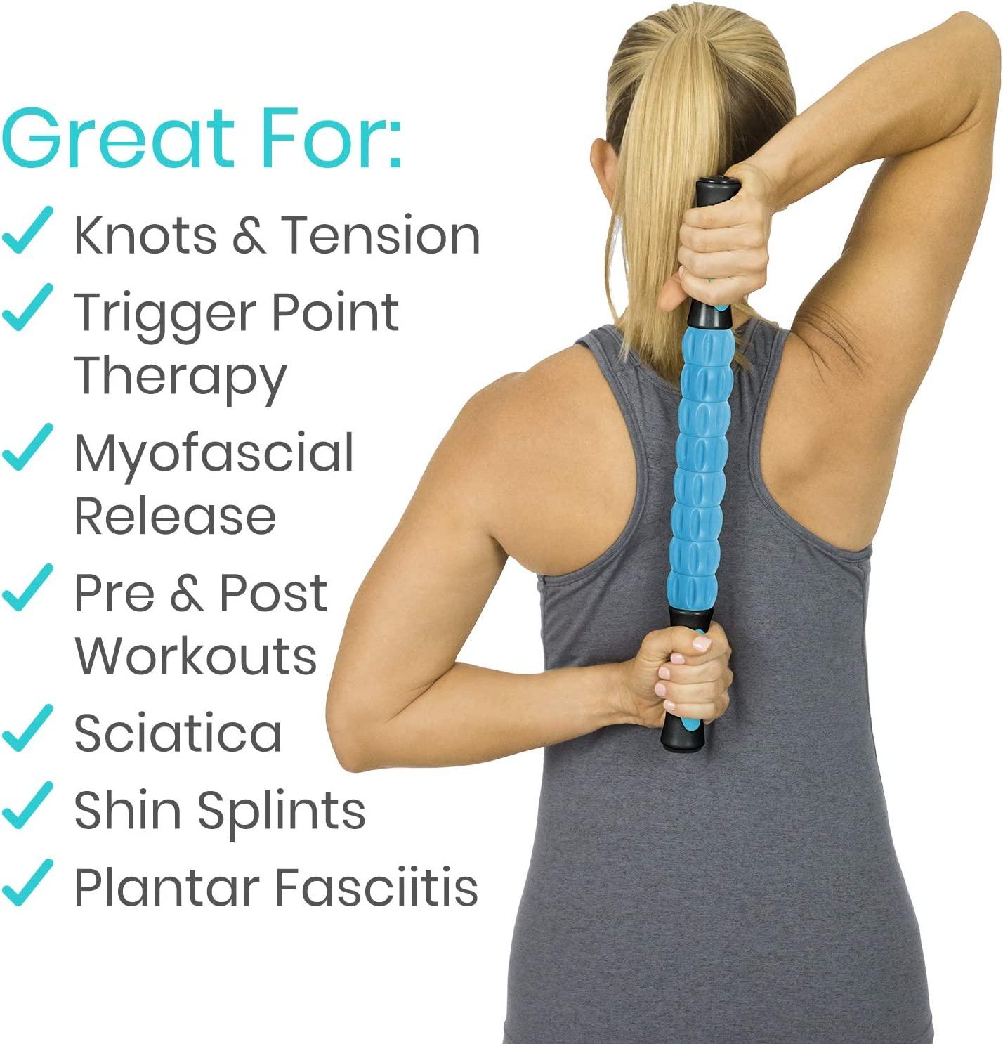 Vive Massage Stick Roller for Muscle Back Legs Deep Tissue Body Fascia Massager for Hamstring