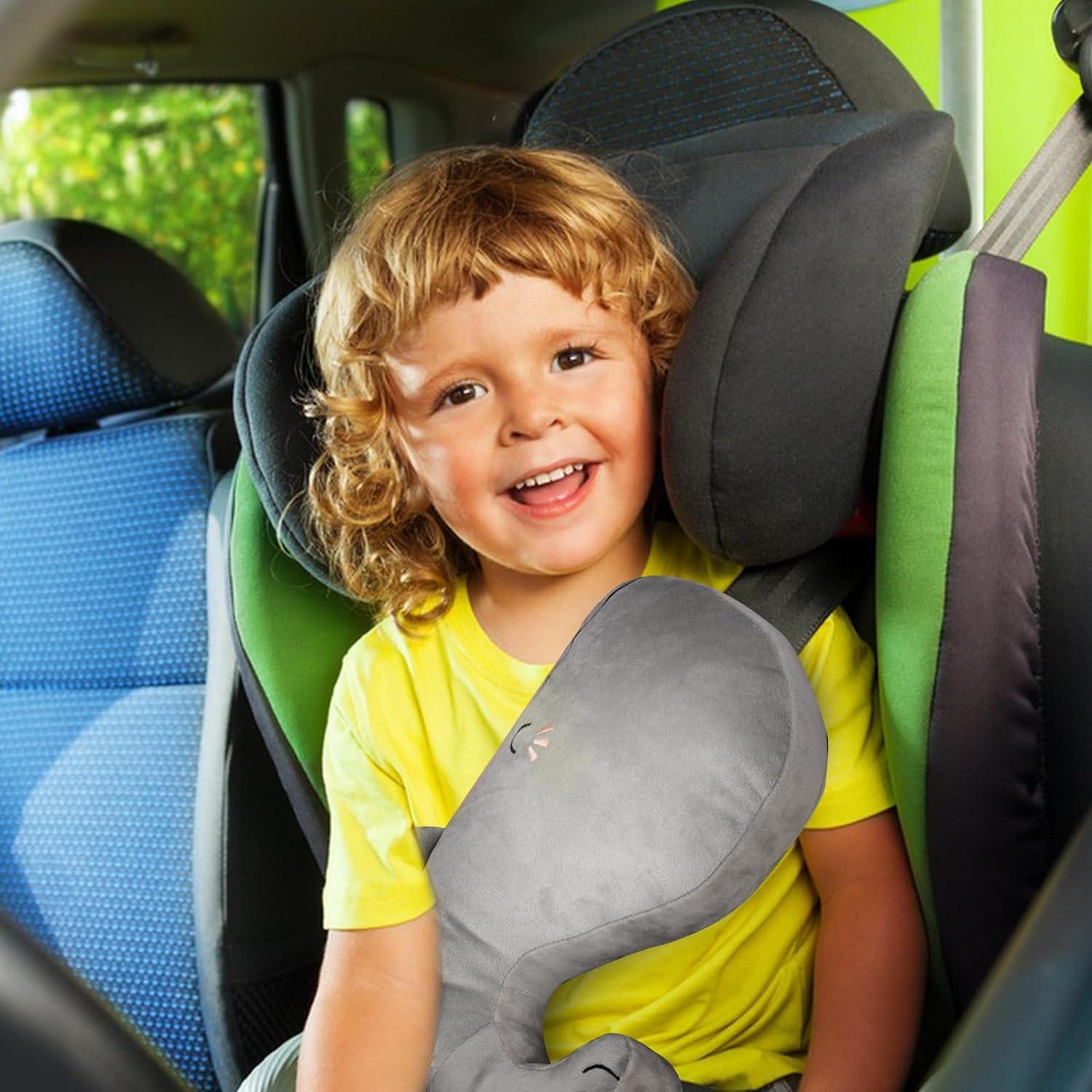 Pinkgarden Kids Seat Belt Pillow with Neck Support Whale Design