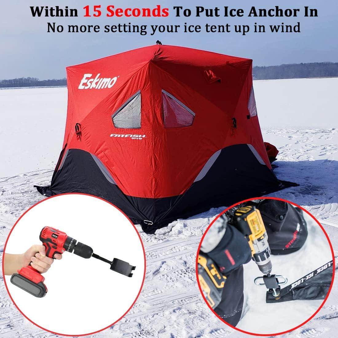Huntury Universal Ice Anchor Power Drill Adapter for Ice Fishing, Make Set  Up Shelters Quick and Easy, Ice Shelter Accessories