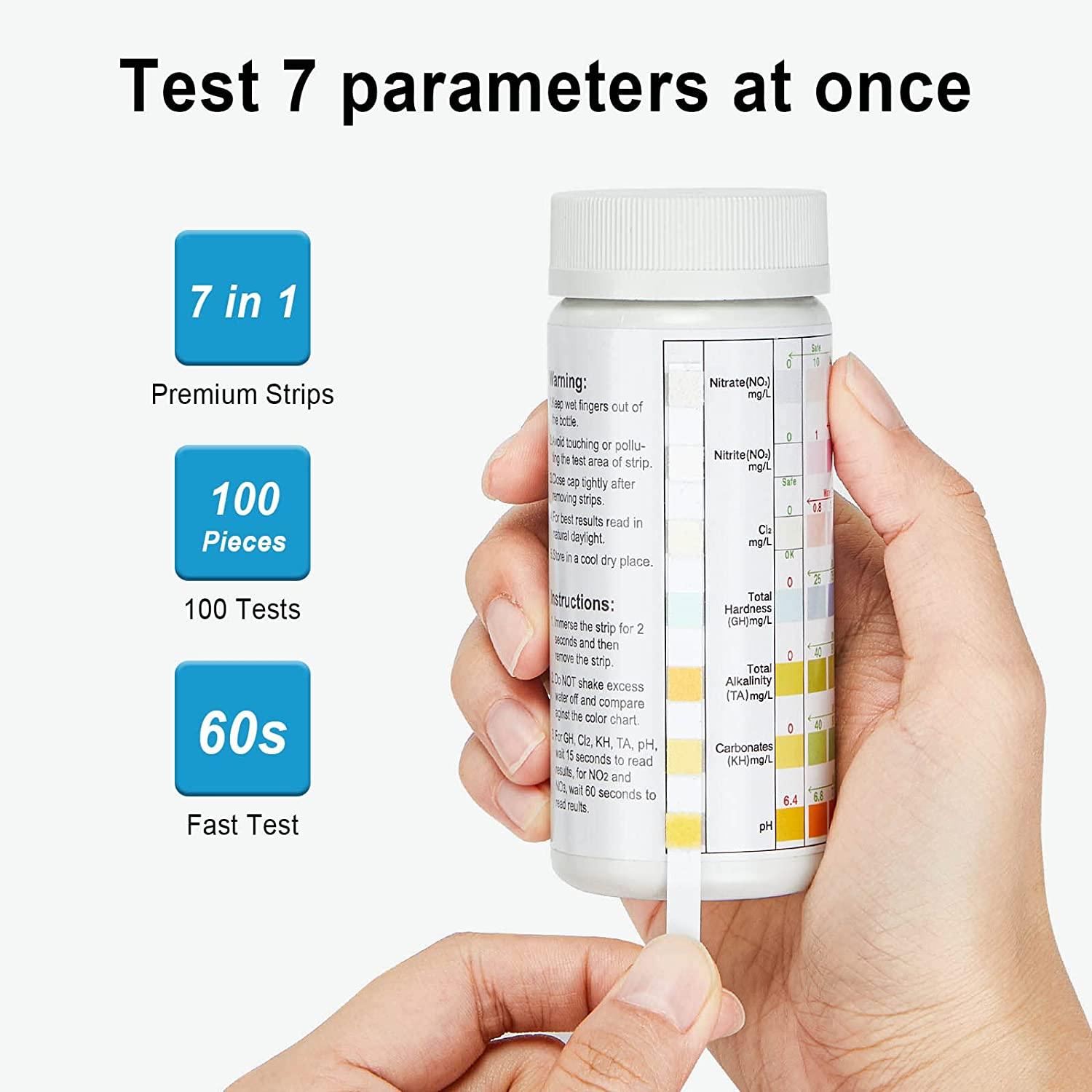 Luxbird Aquarium Test Strips Fish Tank Test Kit 100 Strips Fish Pack