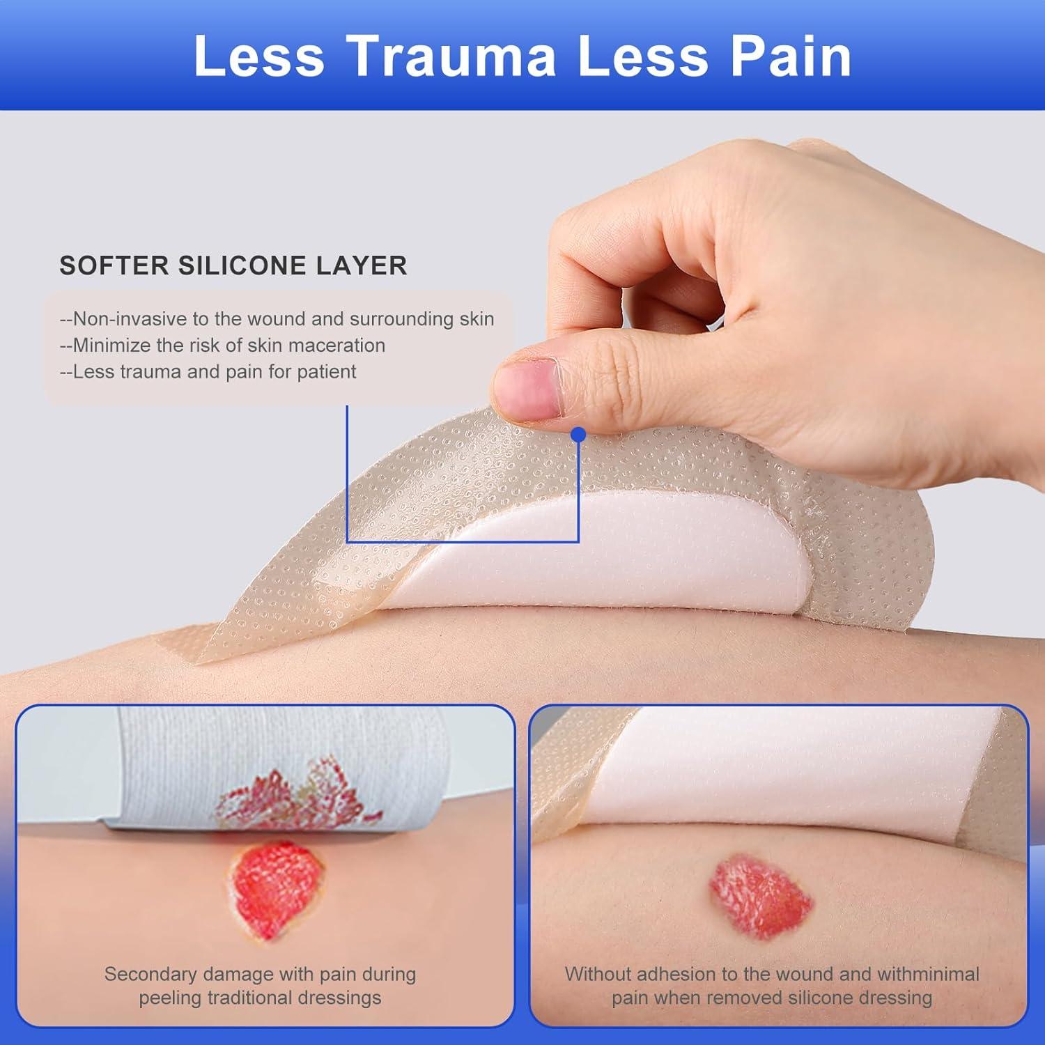Sacral Foam Dressing 7.1" x 8" | Silicone Foam Dressings for Wound Care |  Bed Sore Bandages | HSA/FSA Eligible | Pack of 5 | Buy Now with Express  International Delivery | GoSupps.com