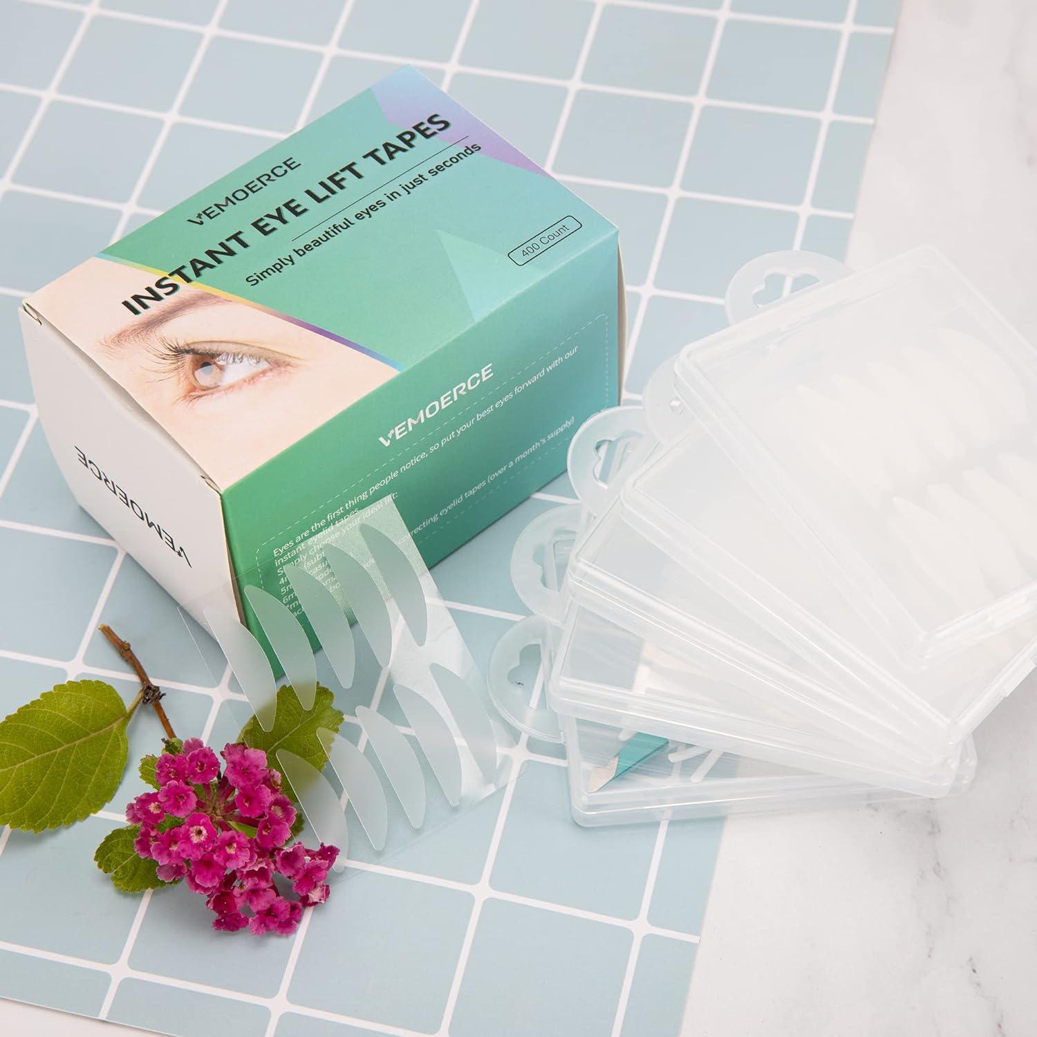 Vemoerce Eyelid Tape 400 Count Eyelid Lifter Strips Double Eyelid Tape