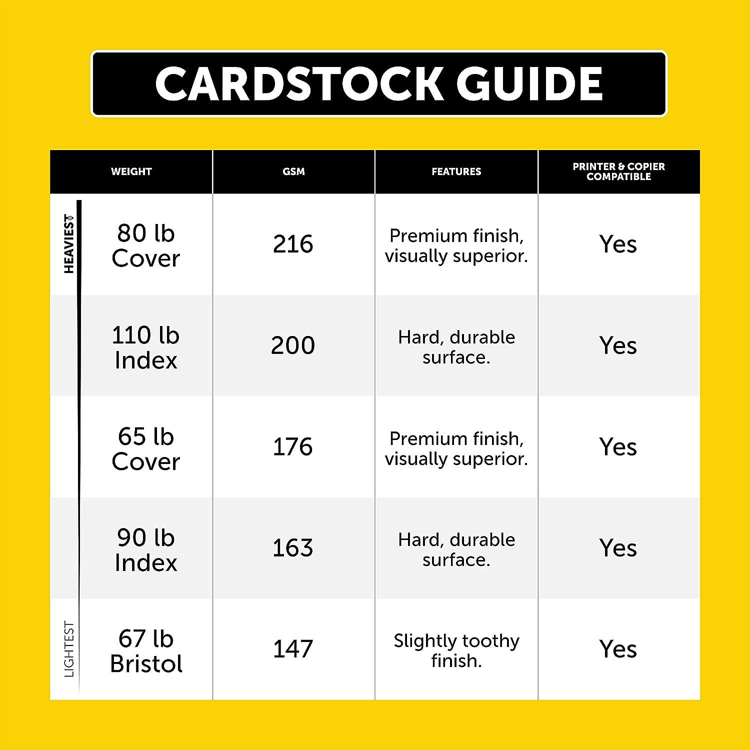 110lb Index | 8.5 x 11 | White Cardstock