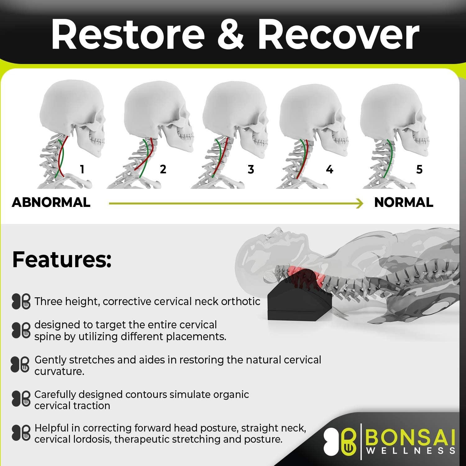 Cervical Traction Orthotic for Neck Alignment & Pain Relief Black