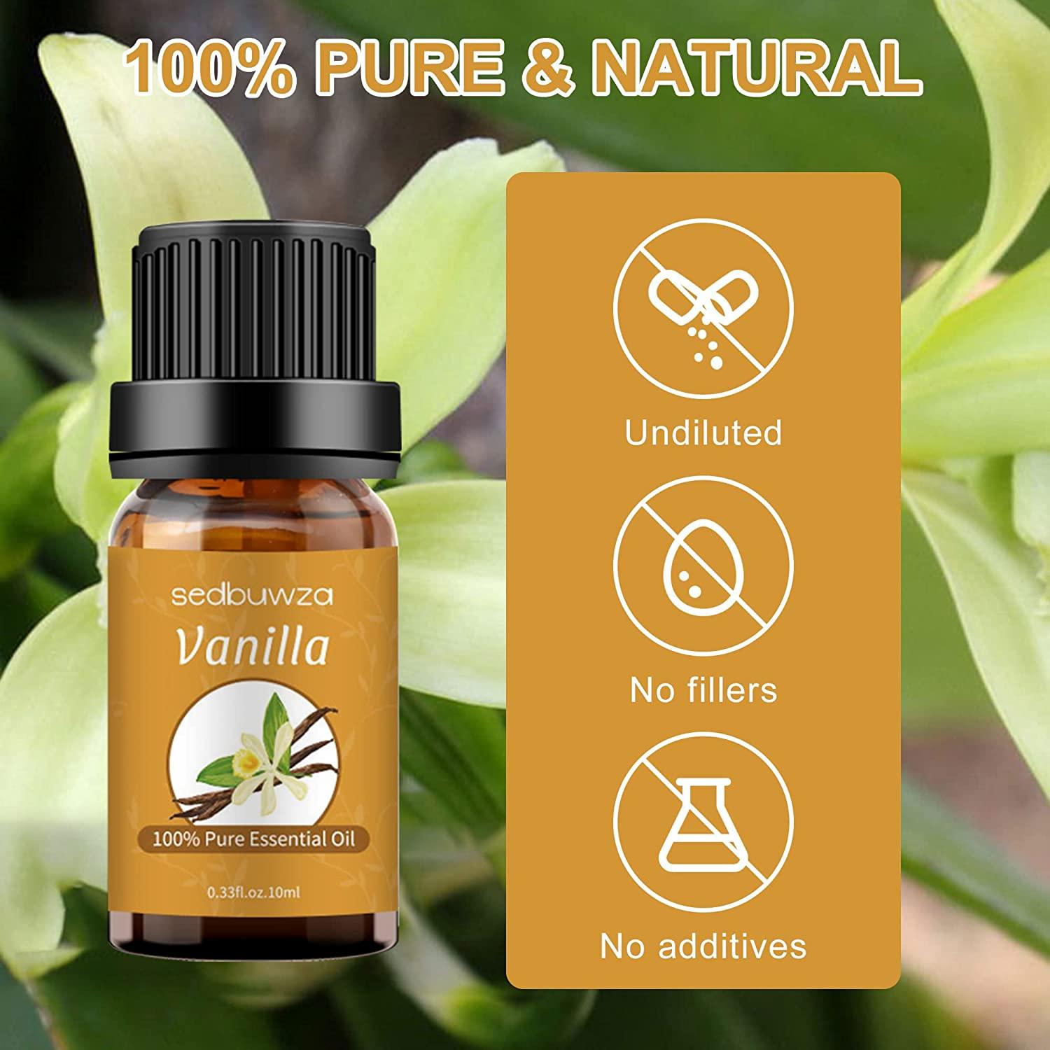 Vanilla Fragrance Oil 10 mL (1/3 Oz) Aromatherapy - 100% Pure Organic  Aromatic Premium Essential Scented Perfume Oil by Sponix Made in USA 