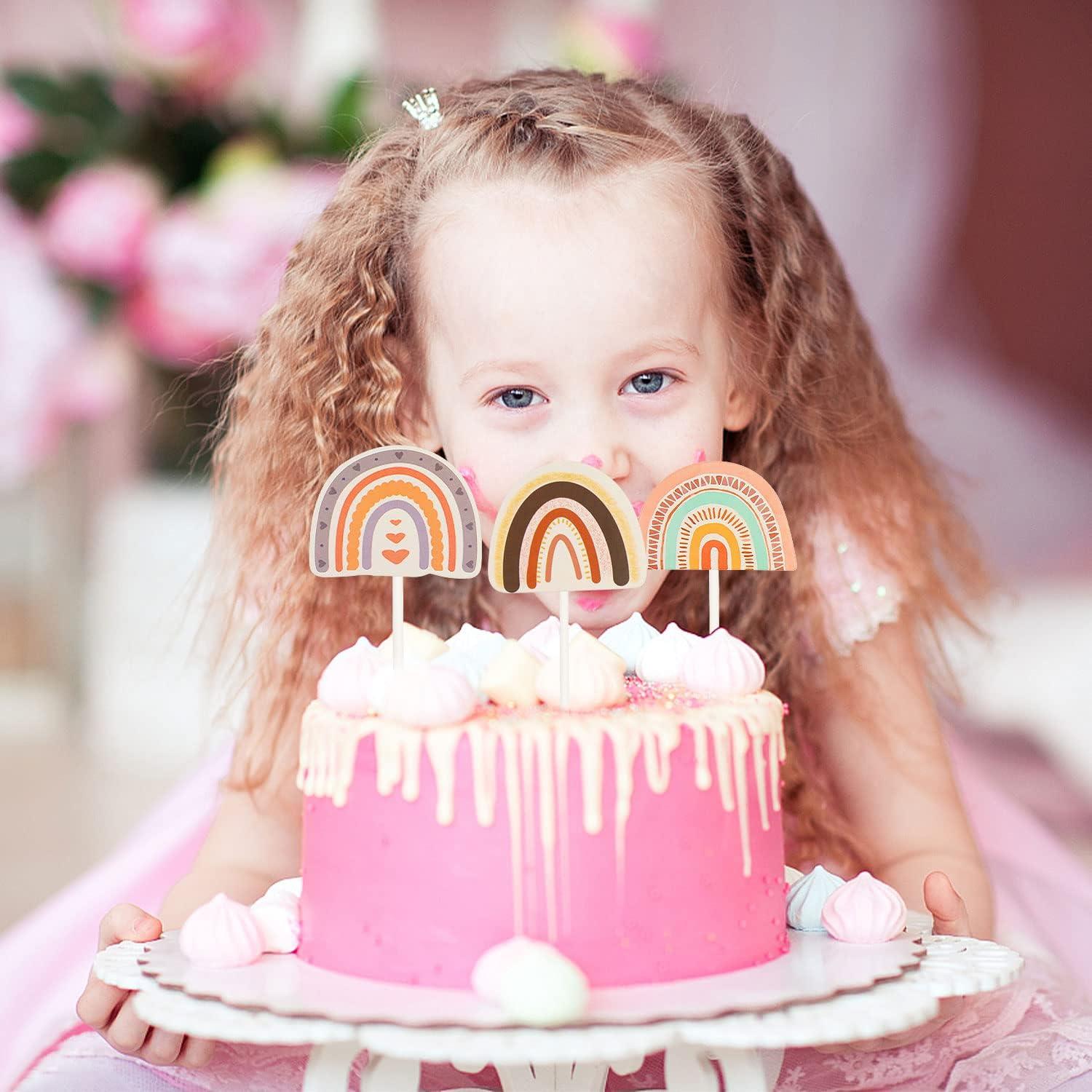 48 Topper Per Cupcake Boho Arcobaleno – Decorazioni Per Feste Di Compleanno, Baby Shower, Matrimoni, Cartoncino Colorato