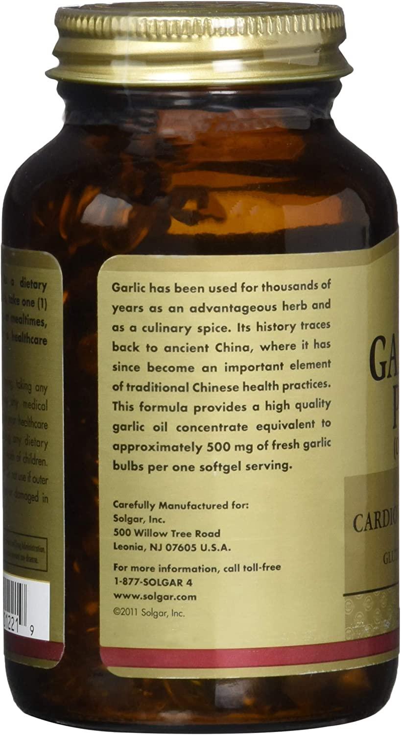 Solgar Garlic Oil Perles Concentrate 250 Softgels for Heart Health