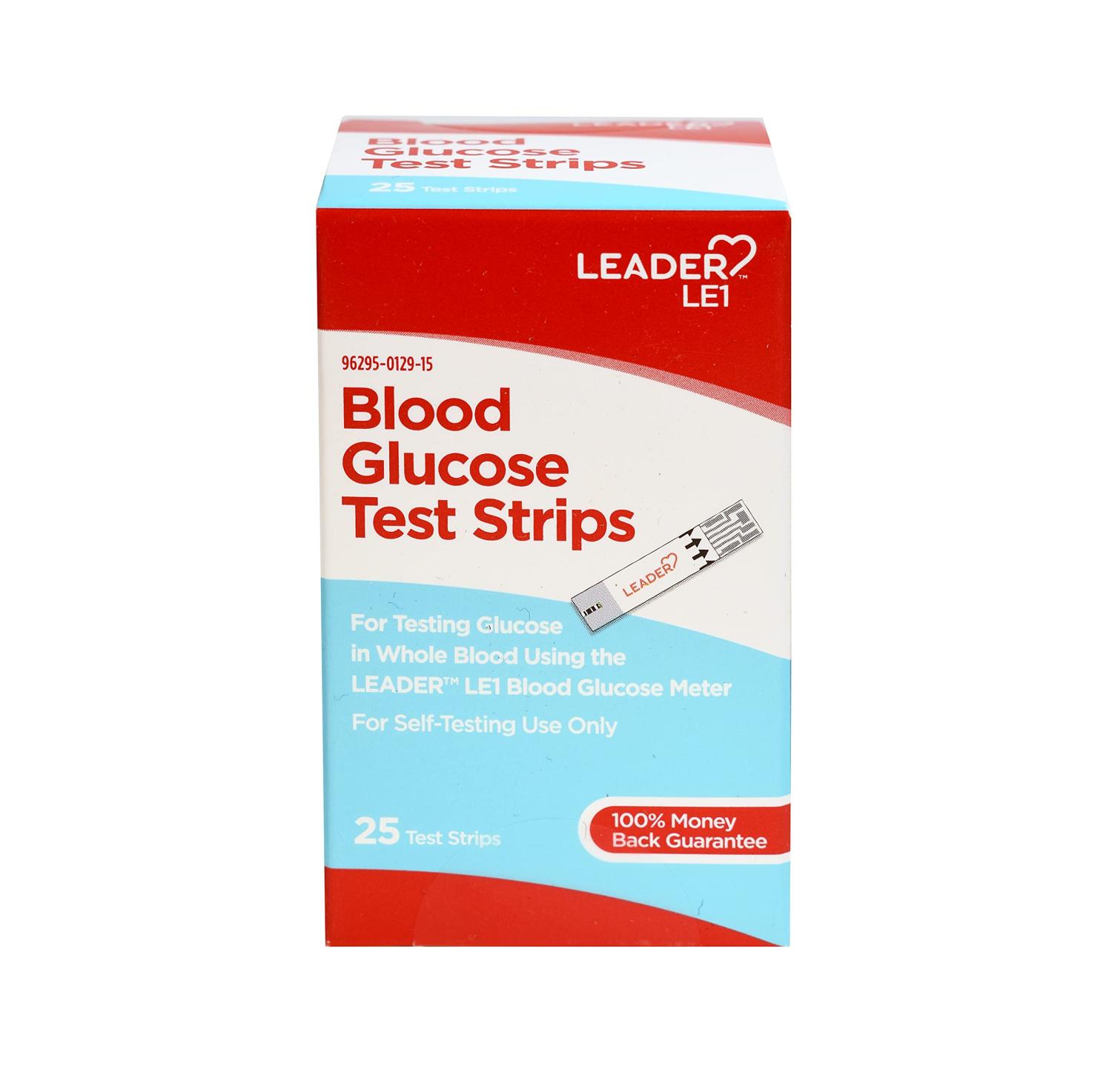 LEADER LE1 Blood Glucose Test Strips 25 Pack, Single Pack