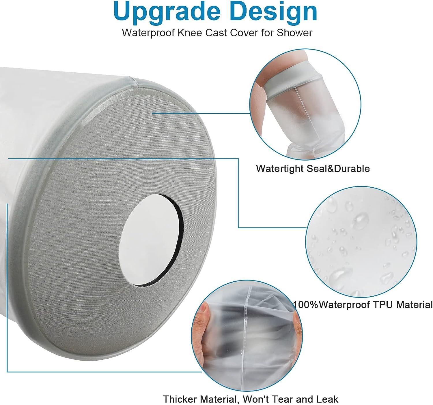Waterproof Knee Cast Cover for Shower Extra Large Knee Shower Cover