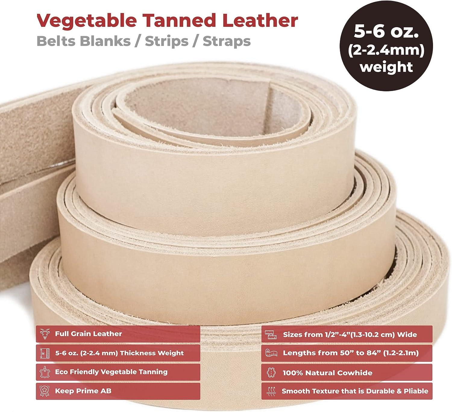 TOOLING LEATHER Vegetable Tanned Natural Leather Trim 