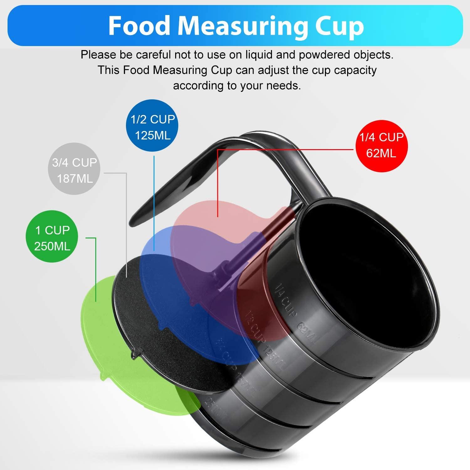 Plastic dog food top measuring cup
