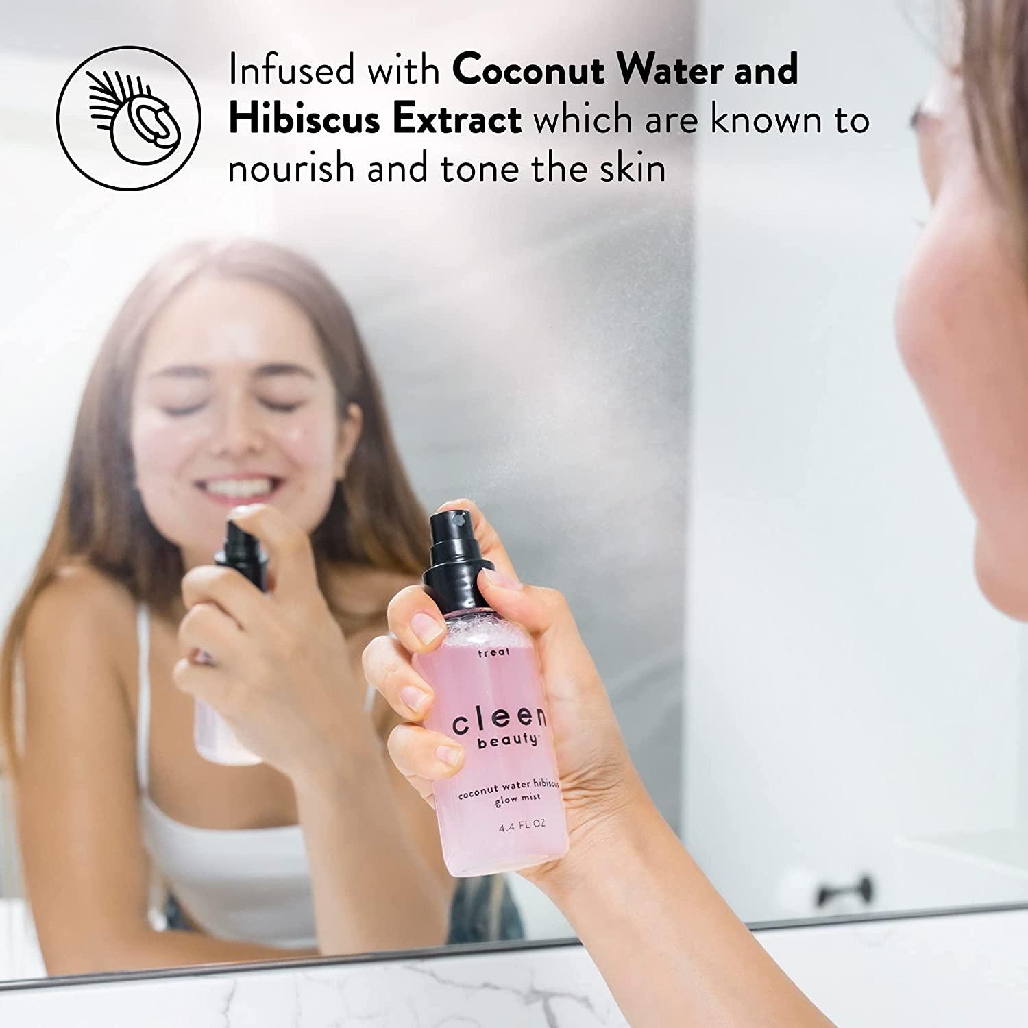 Cleen Beauty Coconut Water Hibiscus Glow Mist Coconut Water Face Mist with Hibiscus Extract