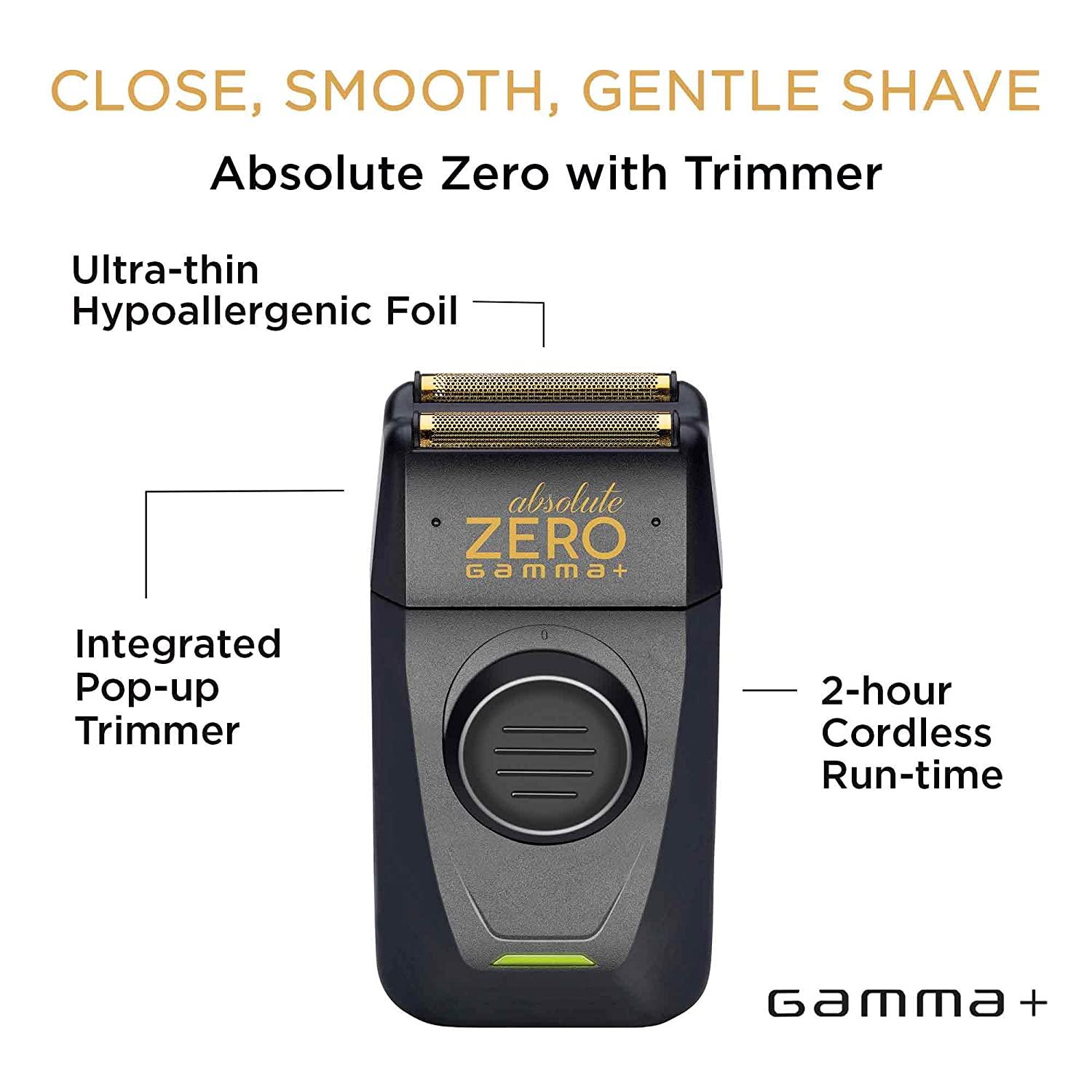 GAMMA+ Uno Mini-Sized Travel Mens Corded-Cordelss Foil Shaver, USB  Rechargeable, Black Black Shaver