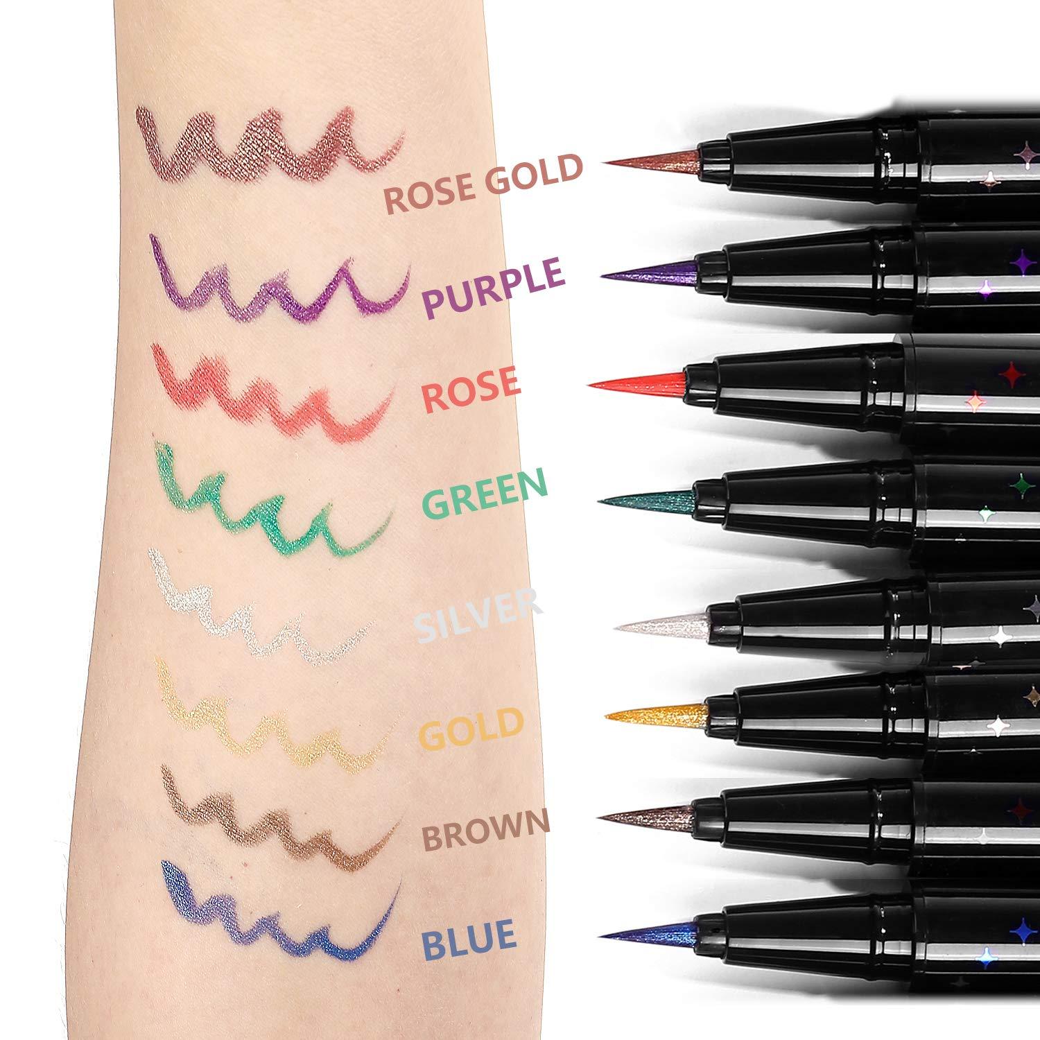 NewTech Colorful Glitter Liquid Eyeliner & Eyeshadow 2 in 1 Set of 2