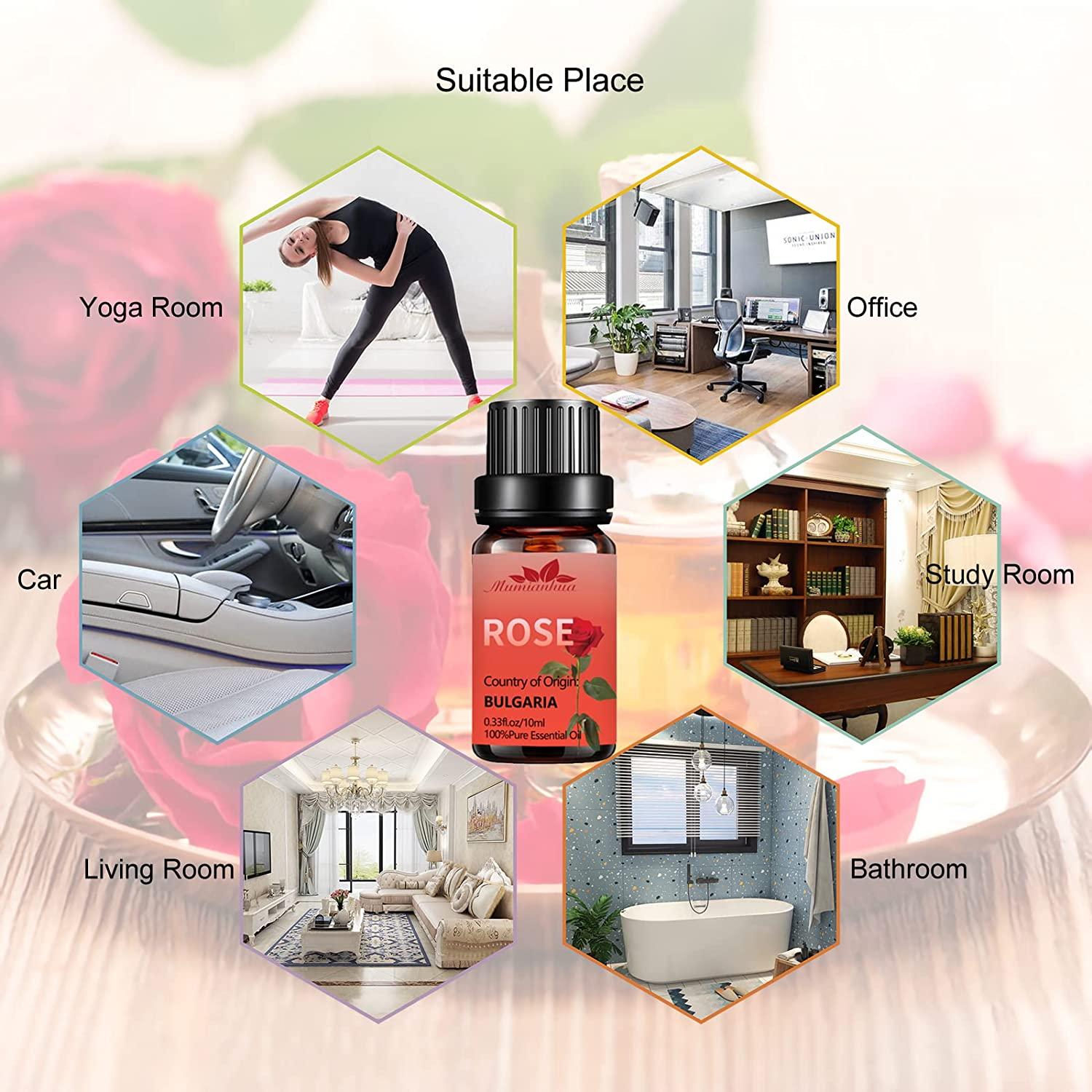 Rose Essential Oil for Skin, 100 Pure Rose Oil Essential Oil Rose Aromatherapy Oils 10ml