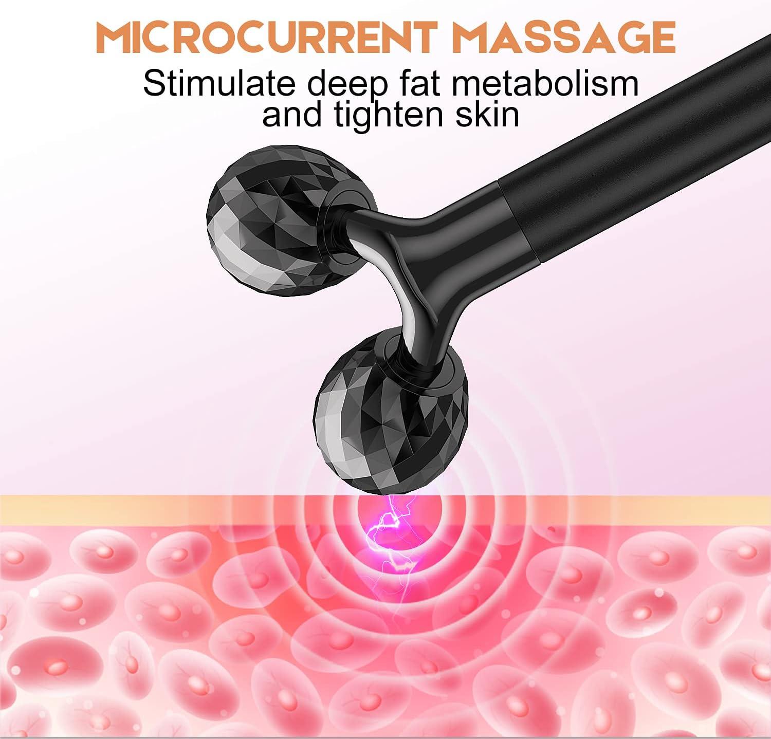 2 in 1 Electric Face Massager 3D Roller and T Shape Face Massager Kit