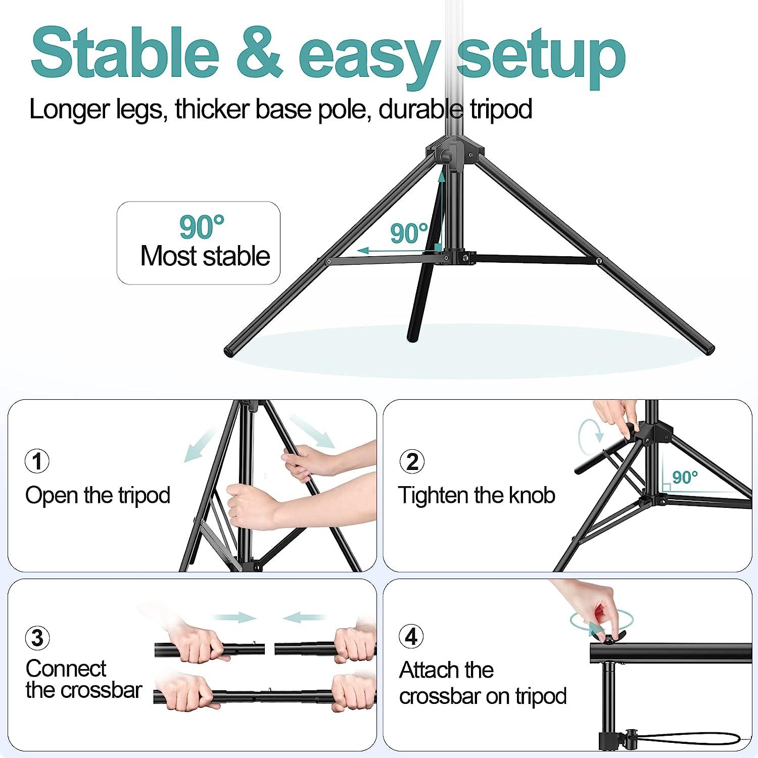 EMART 8.5FT Light Stand With 5/8" Reflector Holder,Portable Photo Video Tripod Stand Heavy Duty Metal Clamp Holder With Umbrella Hole,Reflector - View #6