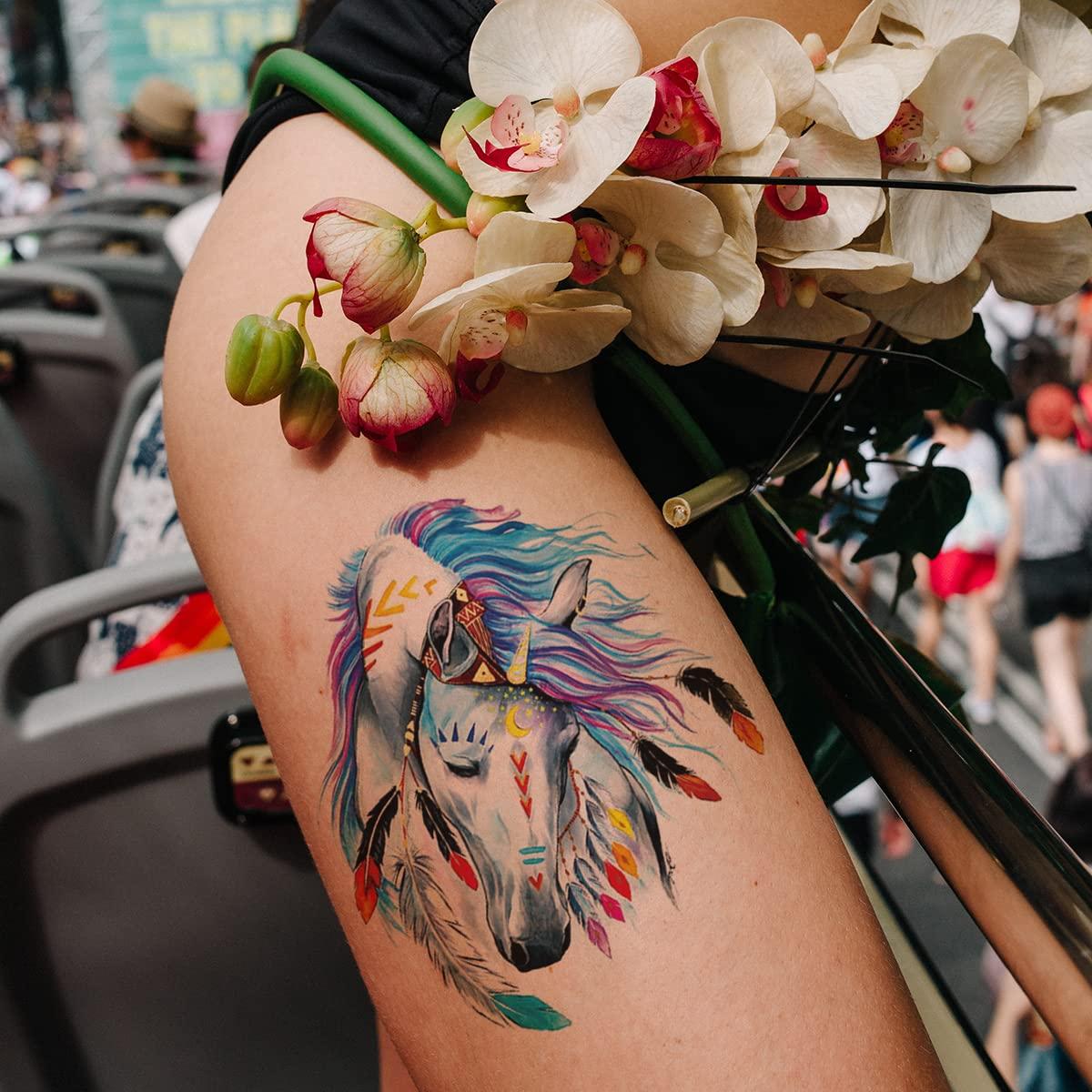 Watercolor Horse Tattoo