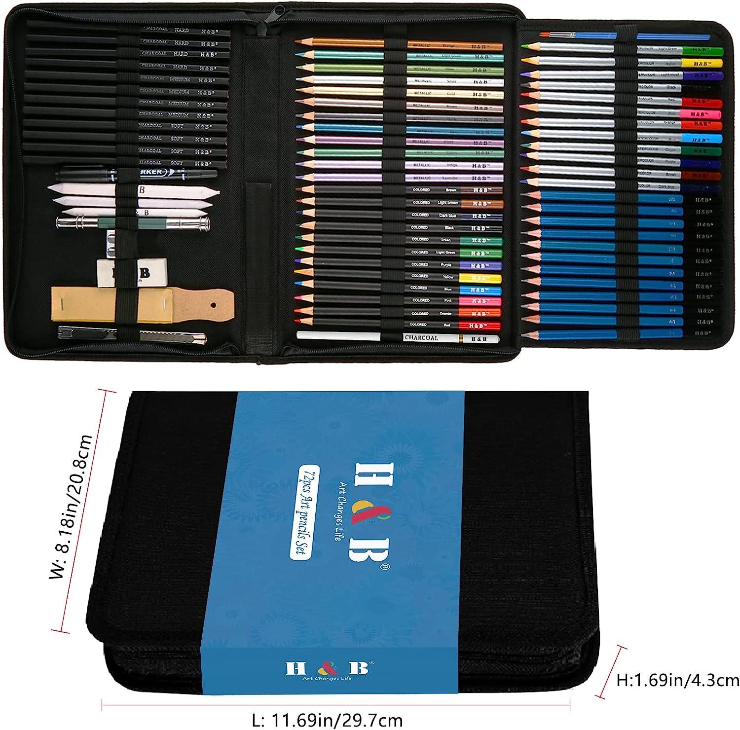 70 Count Art Drawing Set, Pro Art Supplies With Tutorial,Colored - View #8