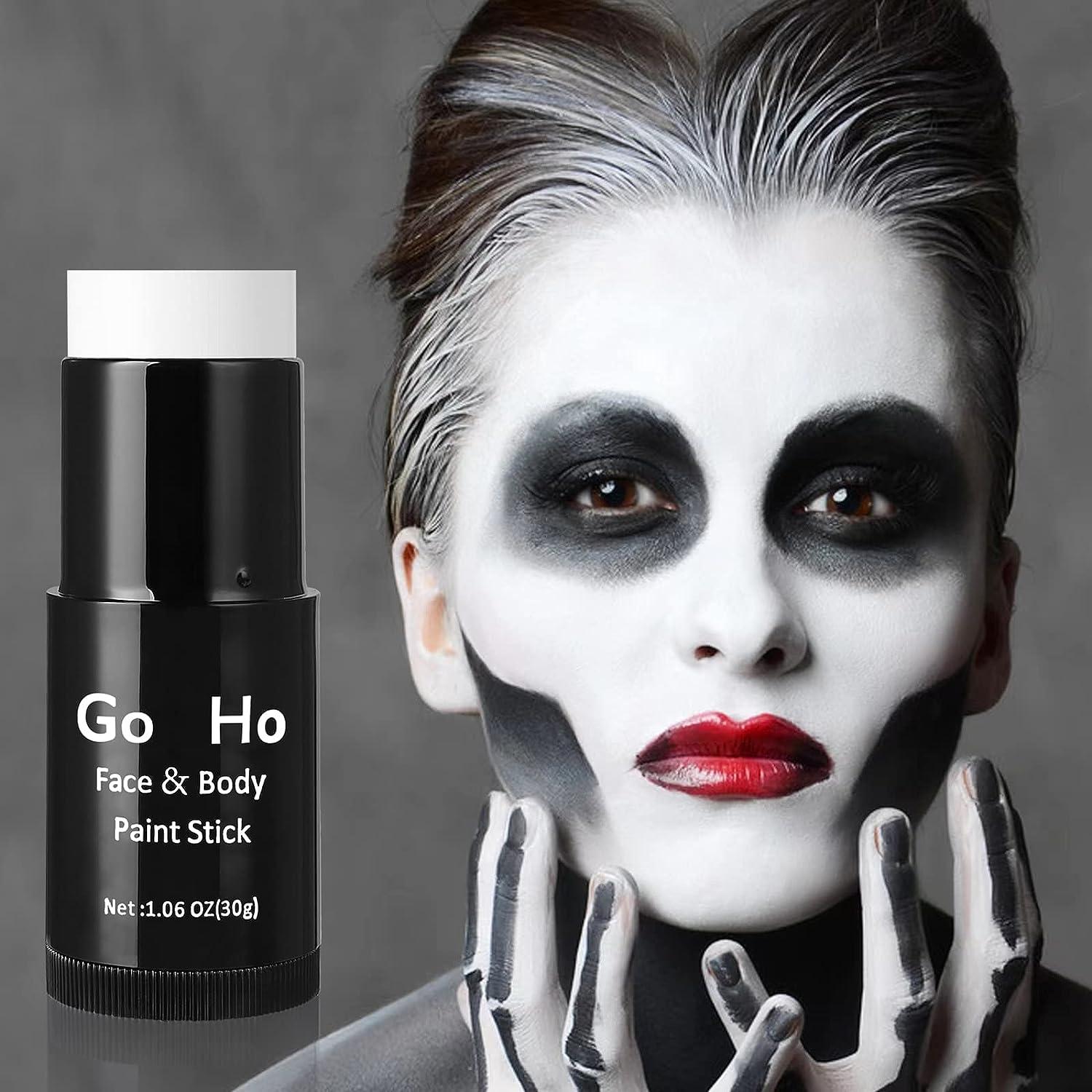Go Ho Cream-Blendable Dark Black Face Paint Stick (1.06 oz),Full-coverage  Black Body Paint Stick for Adult Children Halloween Cosplay Joker Zombie