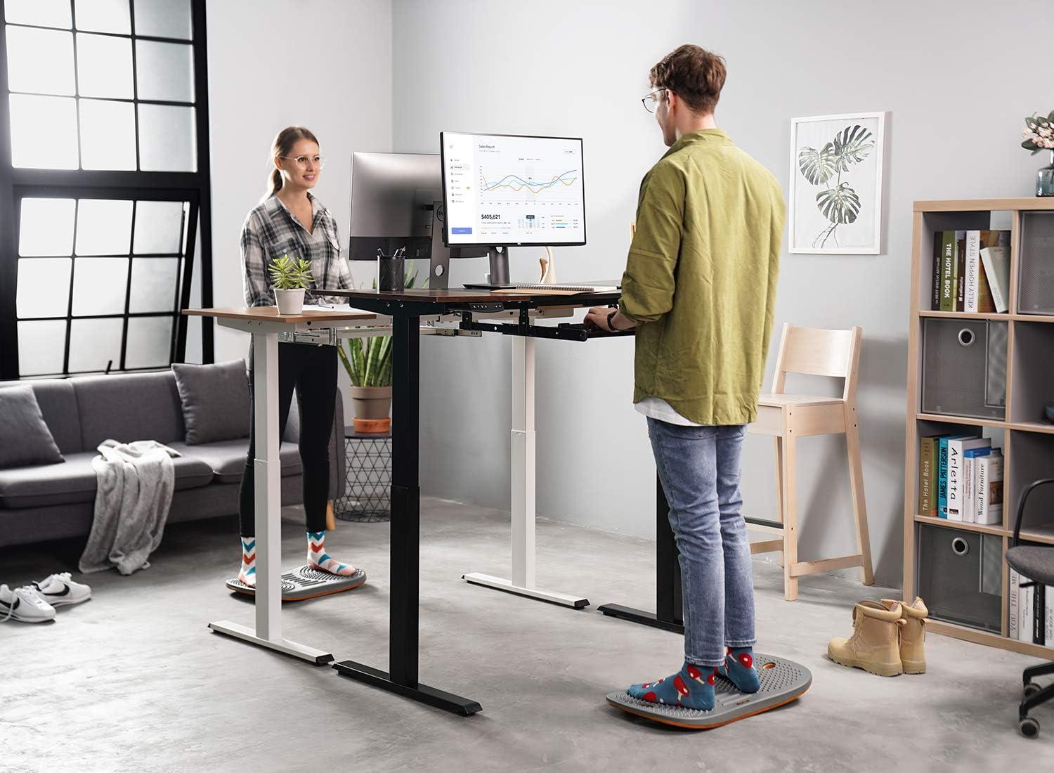 FEZIBO Standing Desk Anti Fatigue Mat Wooden Wobble Balance Board