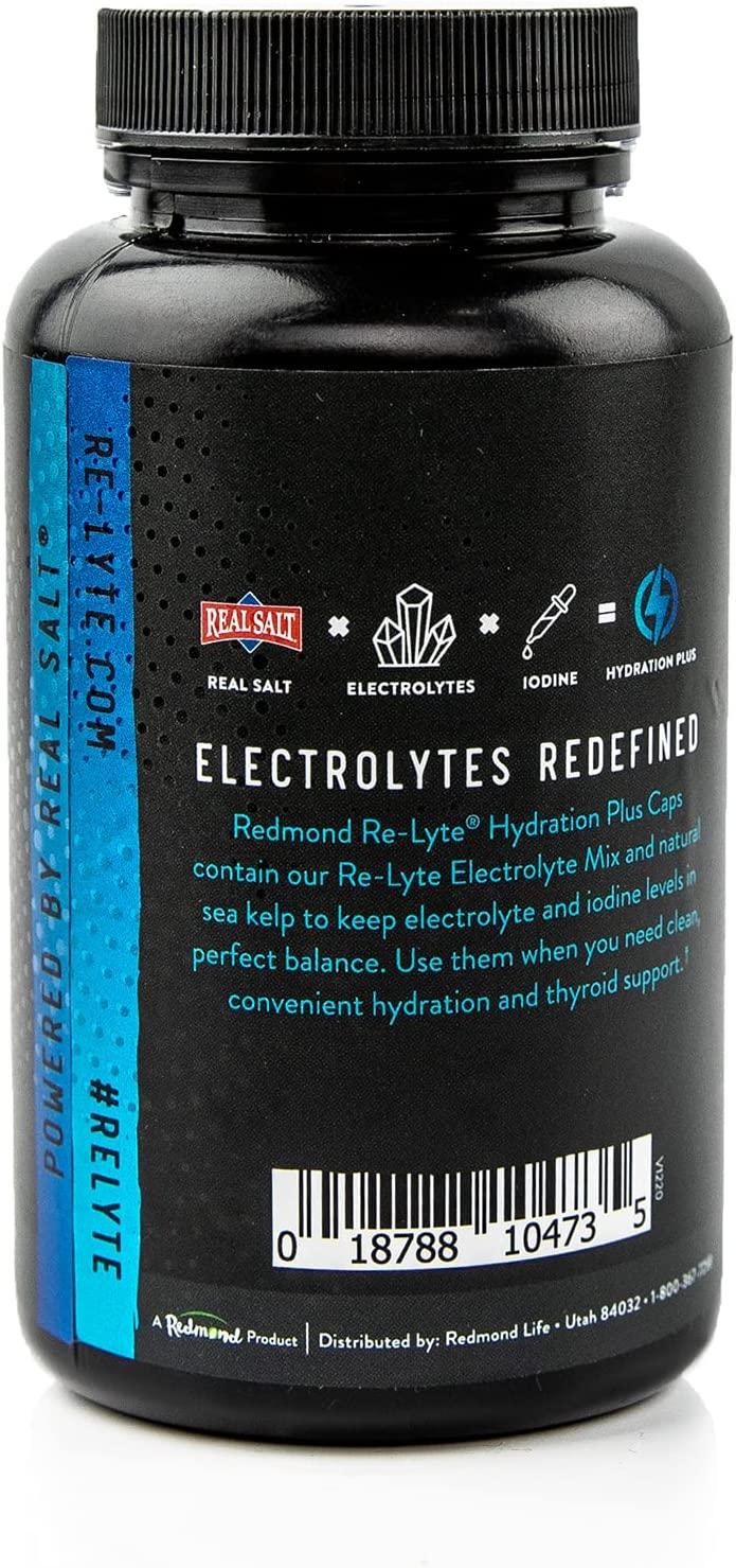 REDMOND ReLyte Hydration Plus Capsules 120ct Electrolyte Supplement for Optimal Hydration