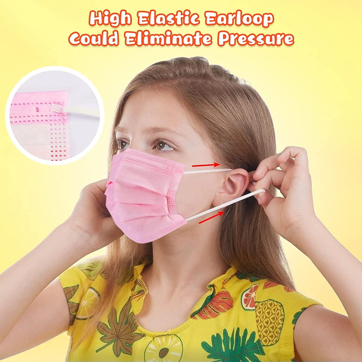 Kids Disposable Face Masks, 100 Pack Kids Masks Disposable, Kids Face