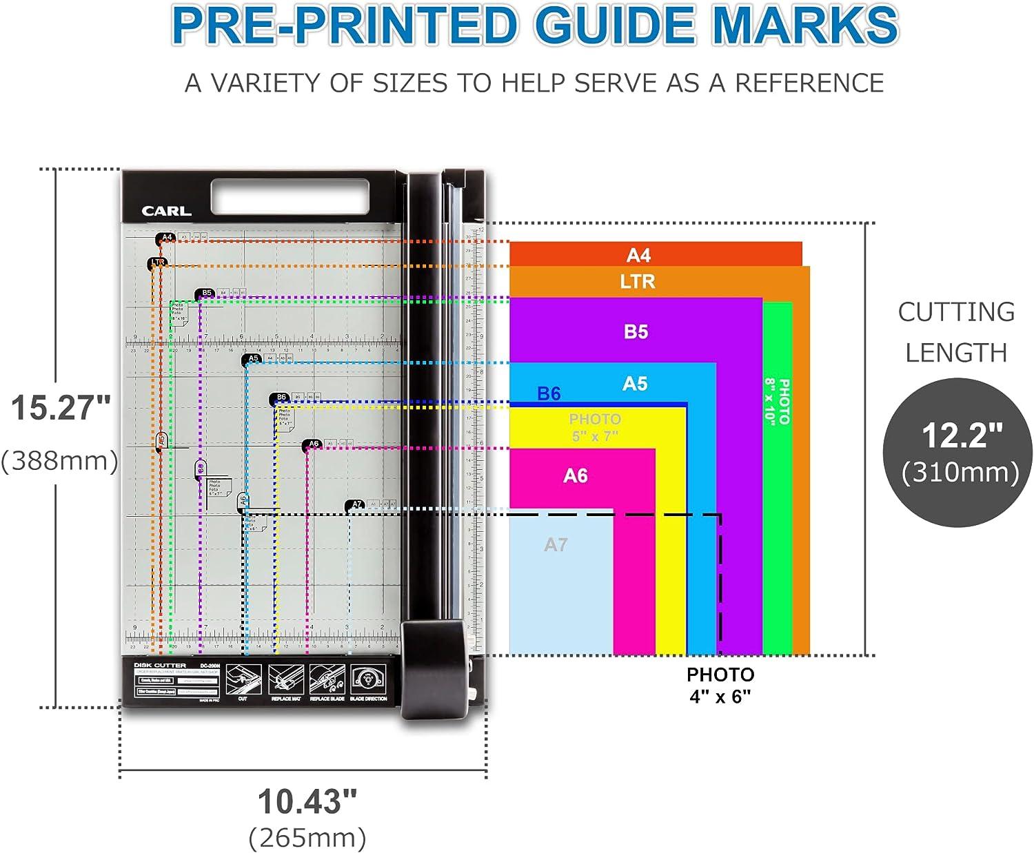 CARL 12 inch DC200N Premium Rotary Paper Trimmer Metal Base 15 Sheet