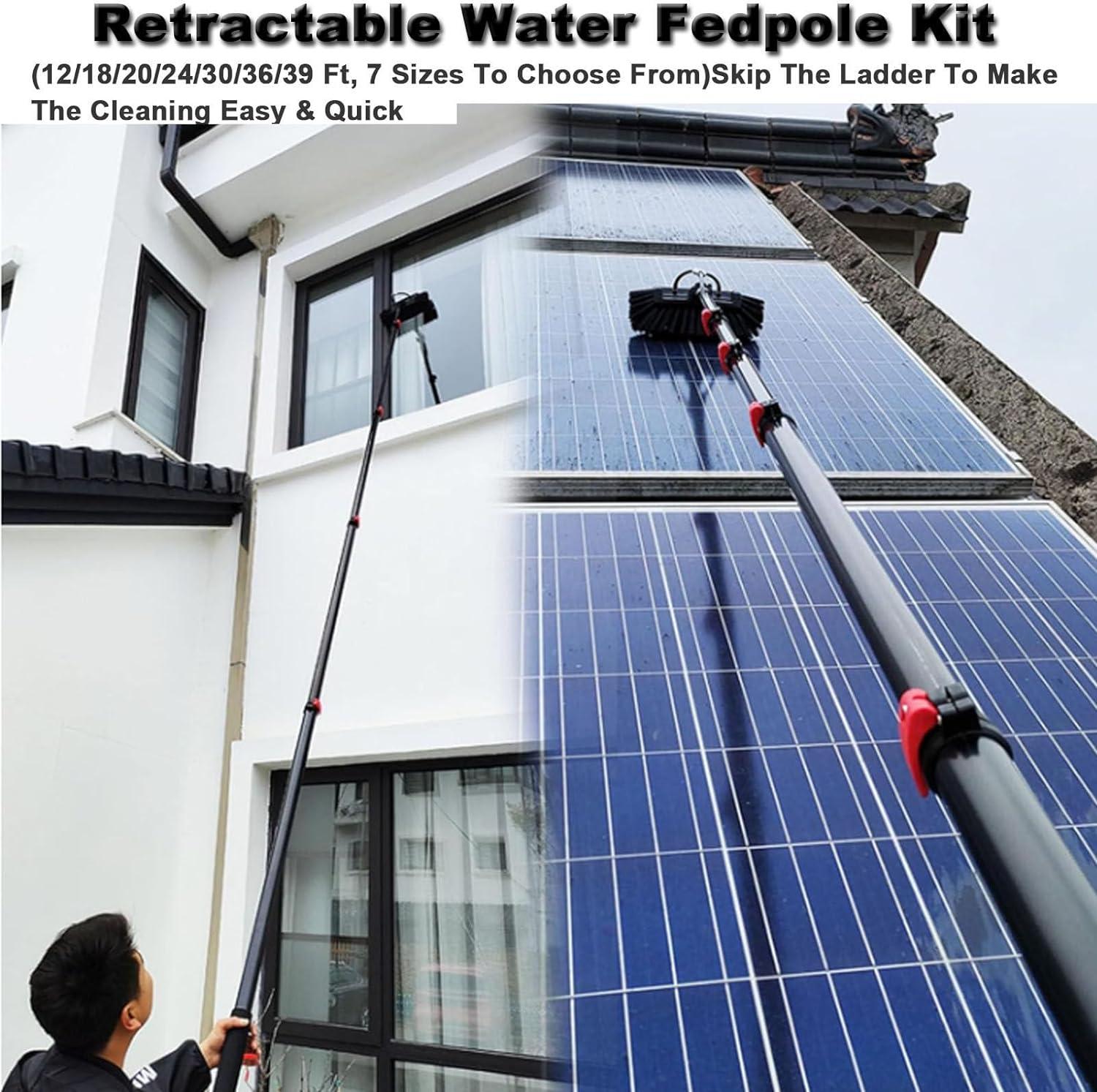 WDLWUJIN 5-9M Window Cleaning Pole, Water Fed Telescopic Brush, Extendable Cleaner Conservatory