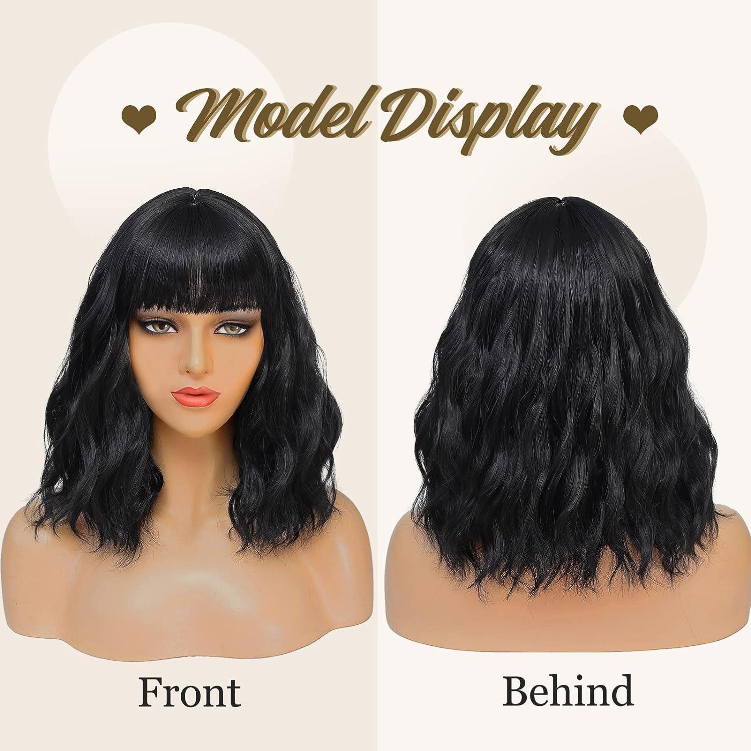 Curly Hair Cheap Short Black Wigs CAIXIU HAIR Short Black Bob Wig